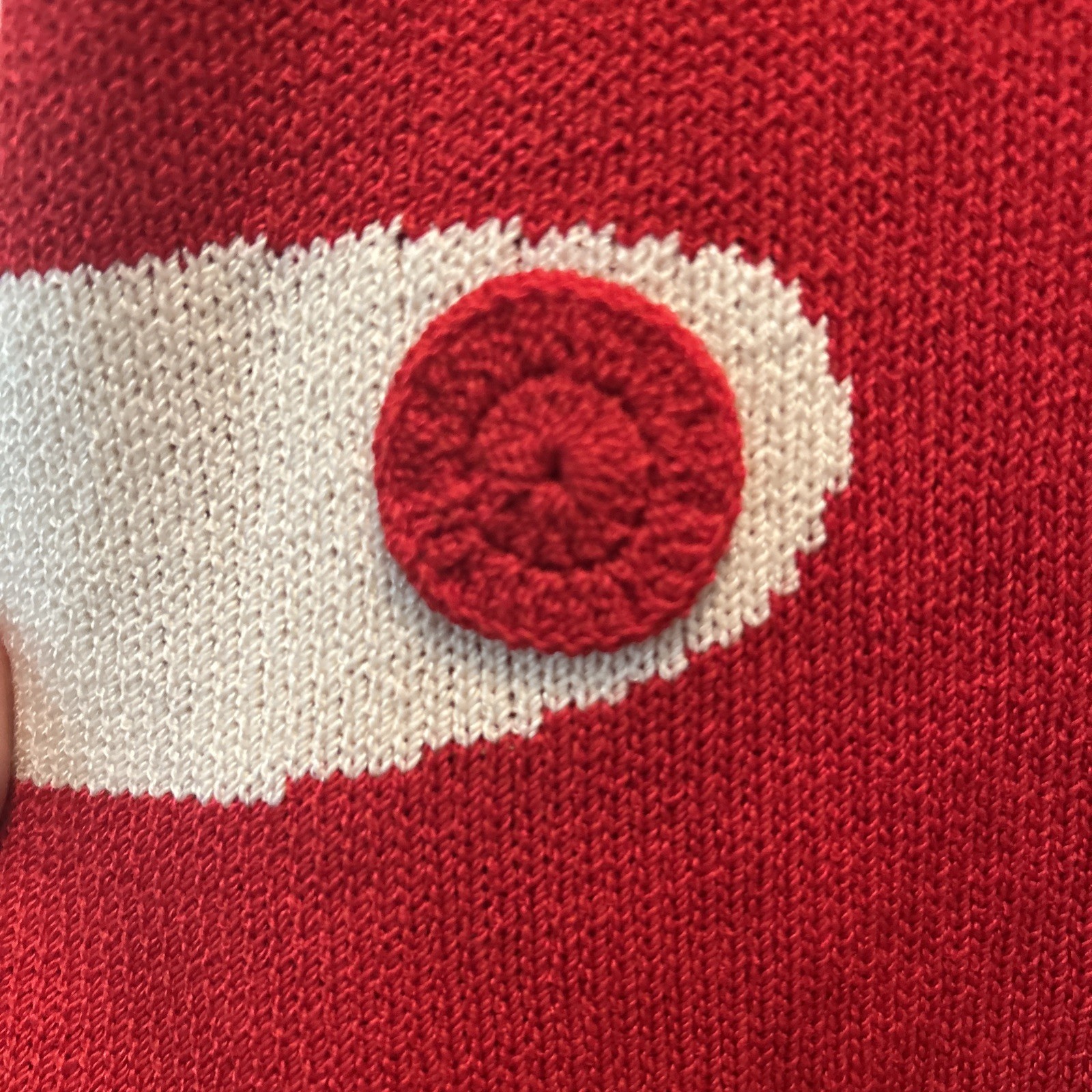 Vintage The Michael Collection Red White Knit Dress XL