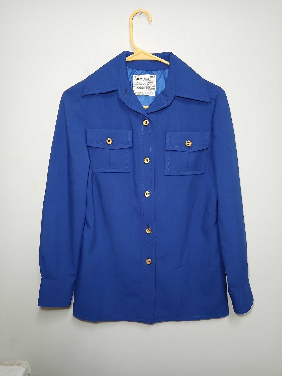 Vintage 1950s Stan Herman by Fashionaire for TWA Blue Vintage Blazer Size 8