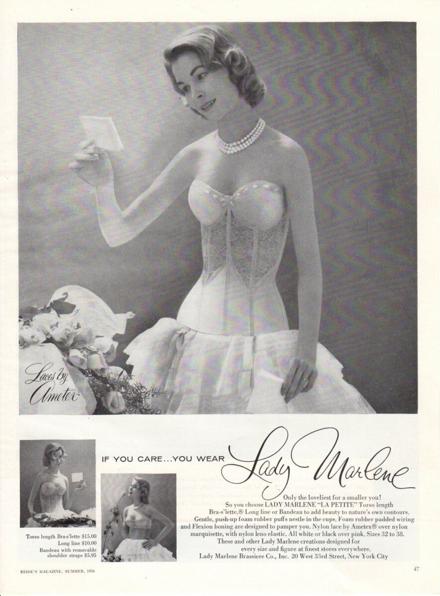 VINTAGE 1950s Lady Marlene IVORY Bustier Bridal Corset Merry Widow 42D 42C 40D