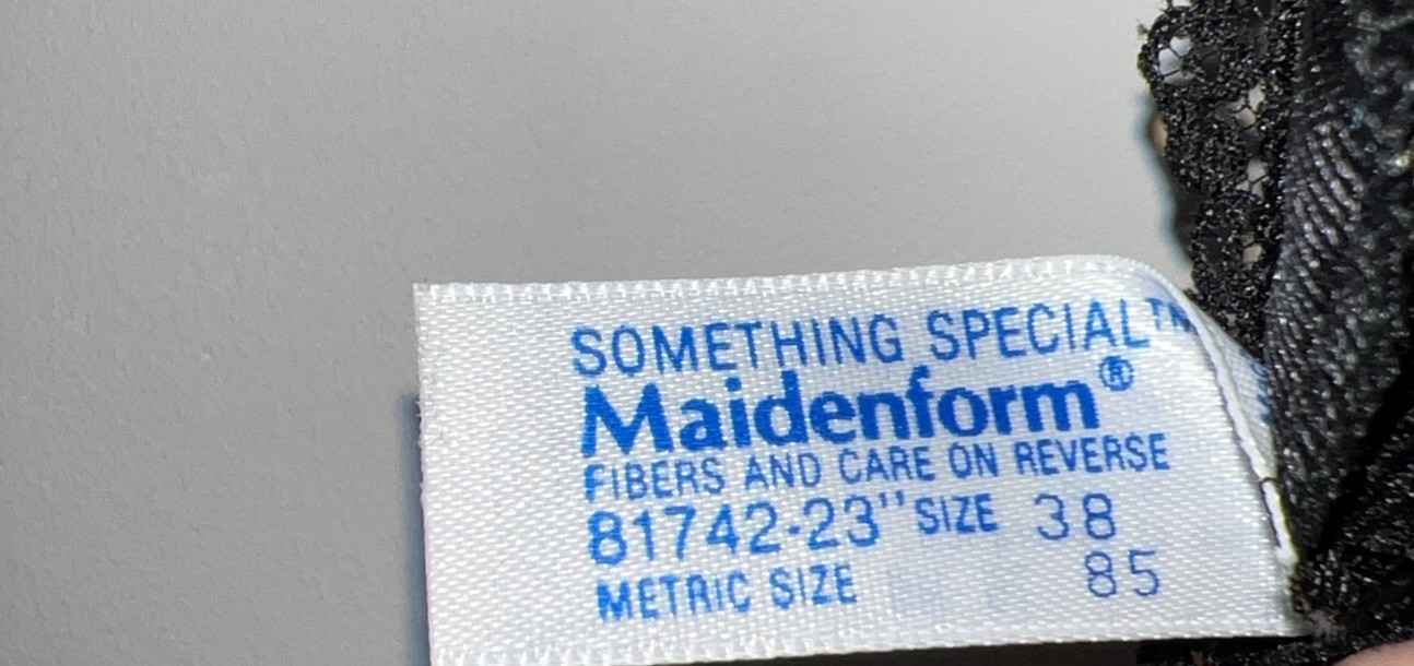 Vintage Maidenform Something Special Nylon Black Slip w/ Lace Size 38-Nice