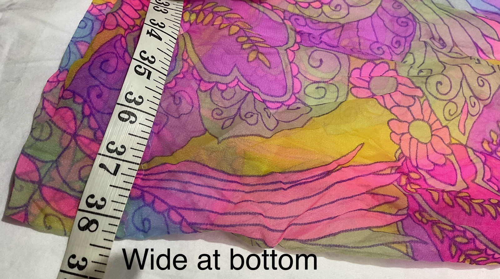 Vintage Bright Floral Maxi Dress Boho Psychedelic Handmade Ruffled