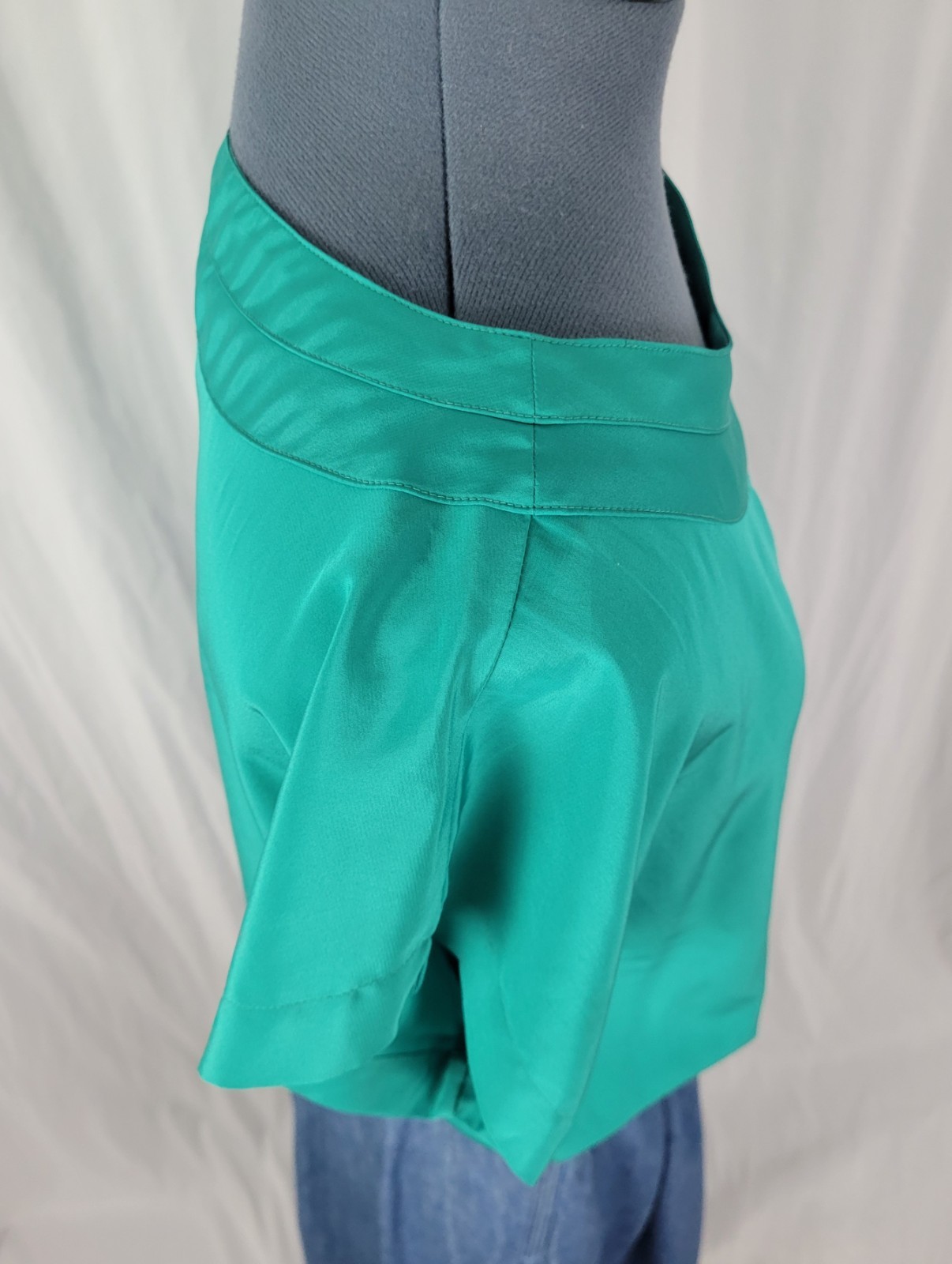 Vintage Rendezvous Teal Green Dropped Shoulder Blouse Size 10