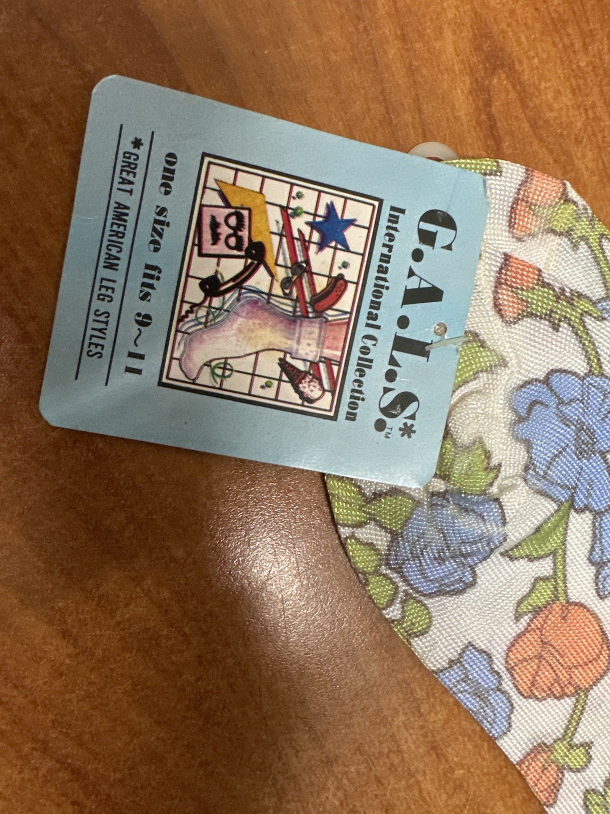 Vintage Floral Nylon pair of Socks – “One Size Fits 9–11” – Time-Travel ready