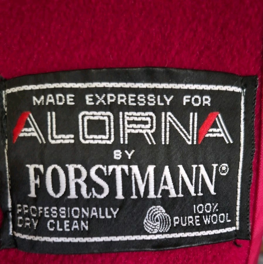 Vtg Forstmann 100% Wool Fur Collar Red Coat Womens No Size Tag Measure READ