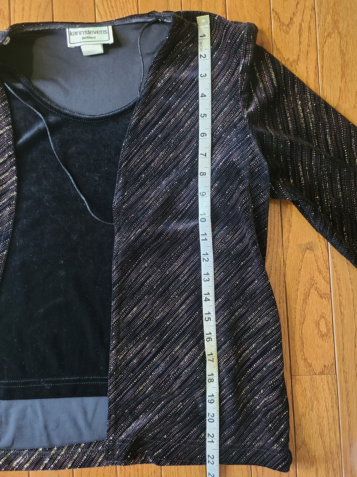 VTG Karin Stevens Glitter Disco Jacket W/ Velvet Top & Necklace Sz 6P 80&rsquo;s 90s