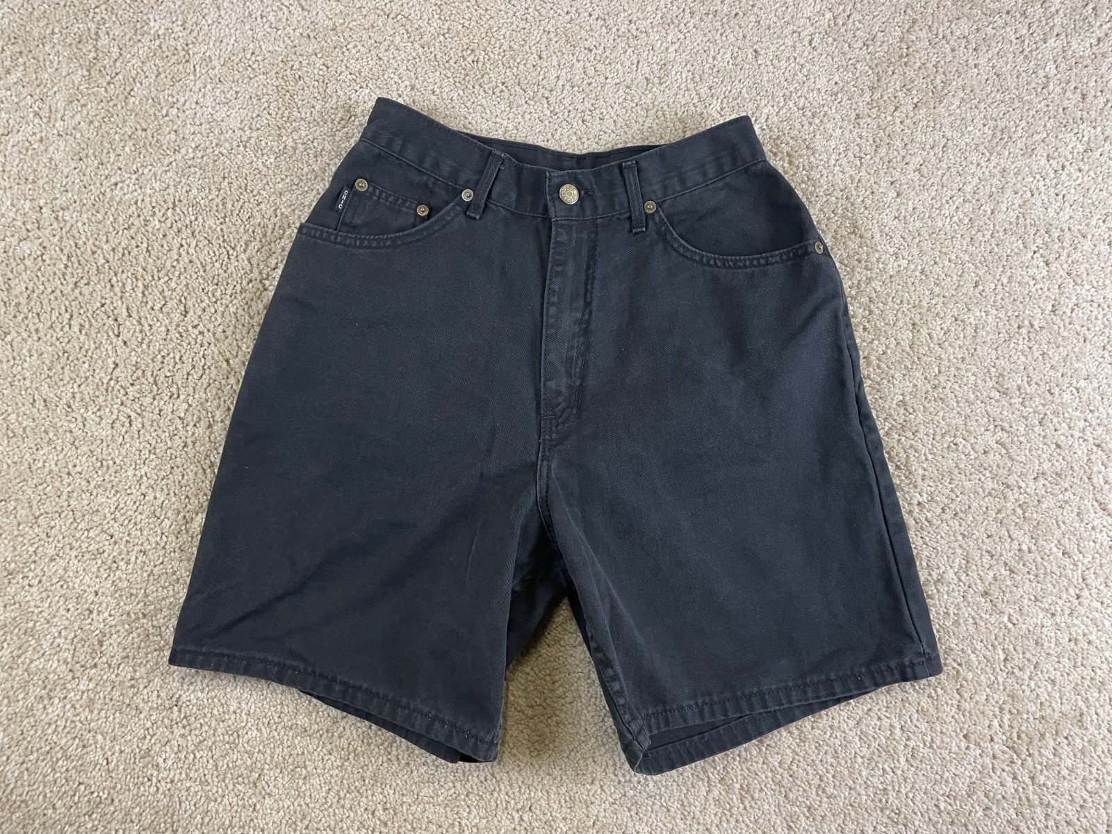 Vintage Chic Jean Shorts Womens 25×7 Denim Black Made in USA