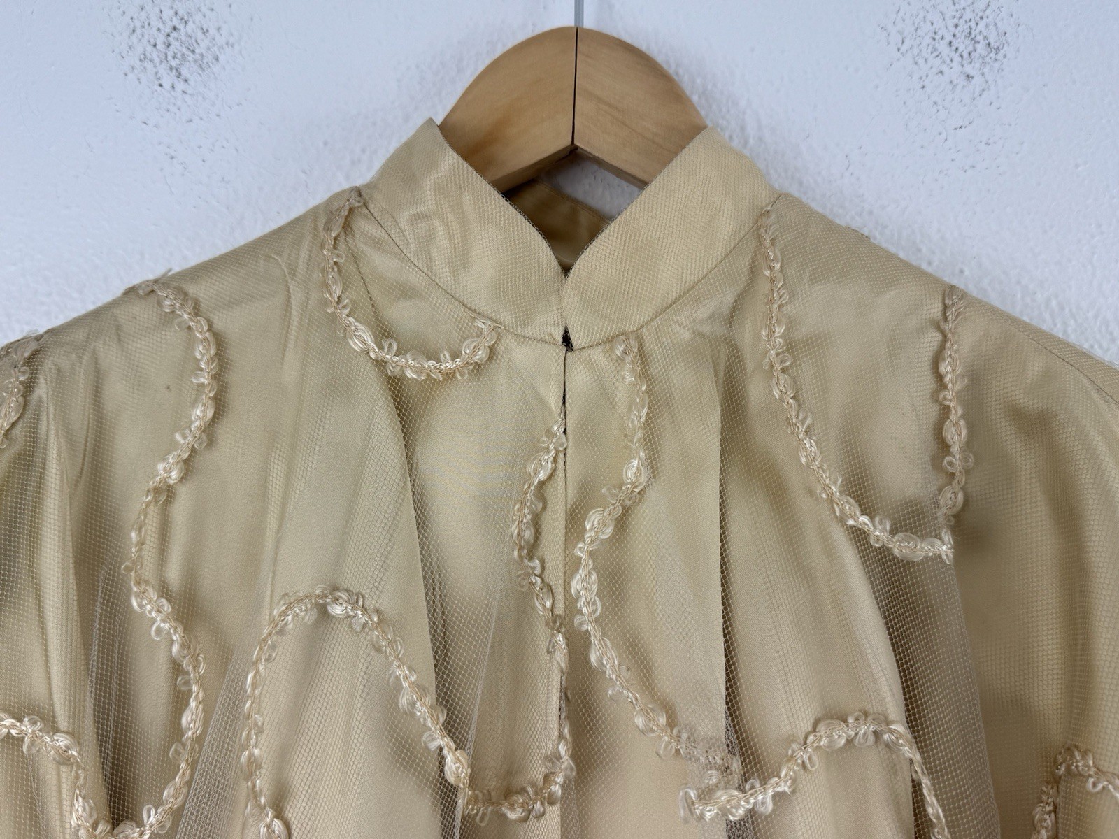 Vintage 1960s Fazzi By Howard Norm Gold Mesh Satin Swing Coat Overcoat RARE