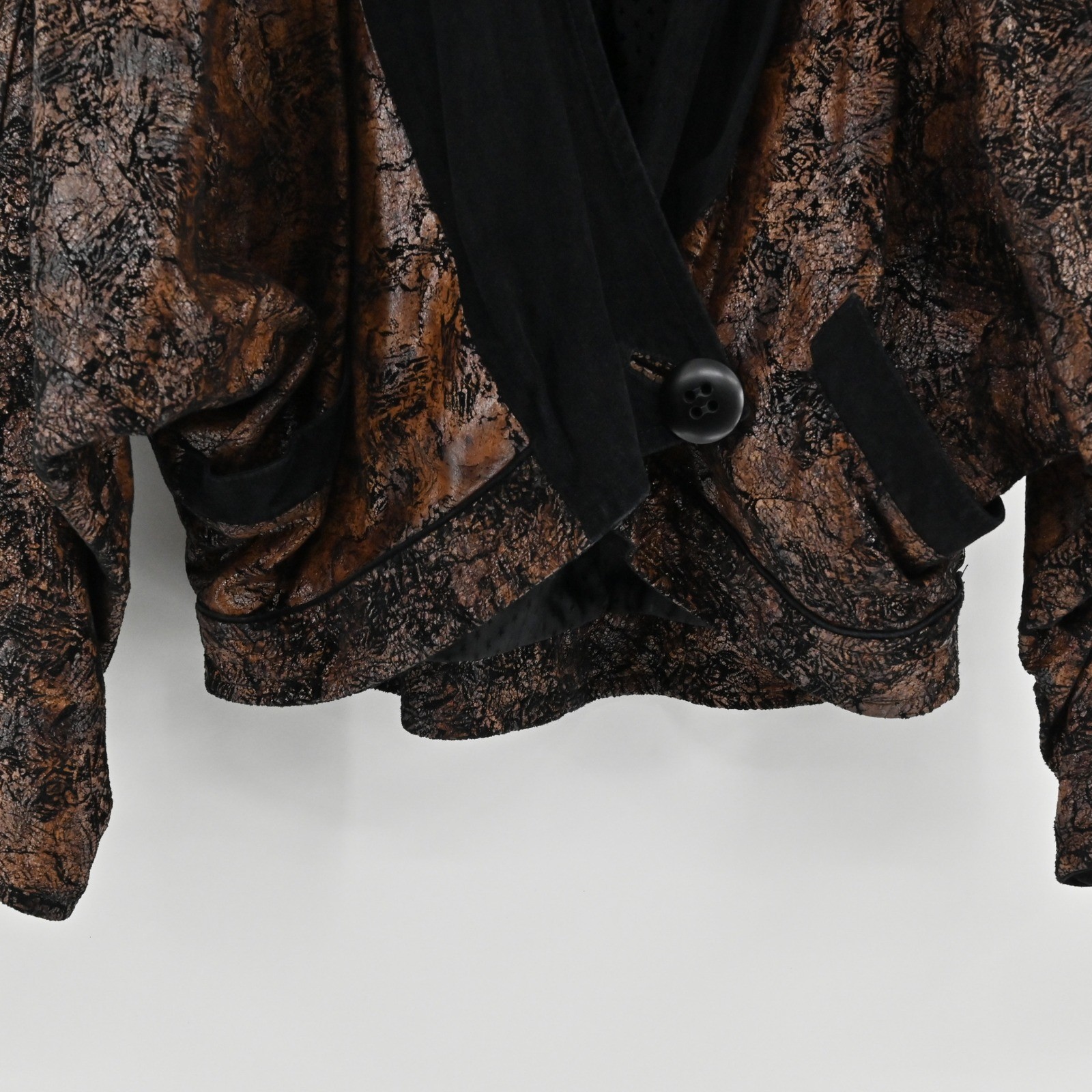 Vintage Parri Firenze Cropped Jacket Size L Brown Black Italy 80s Bomber Indie