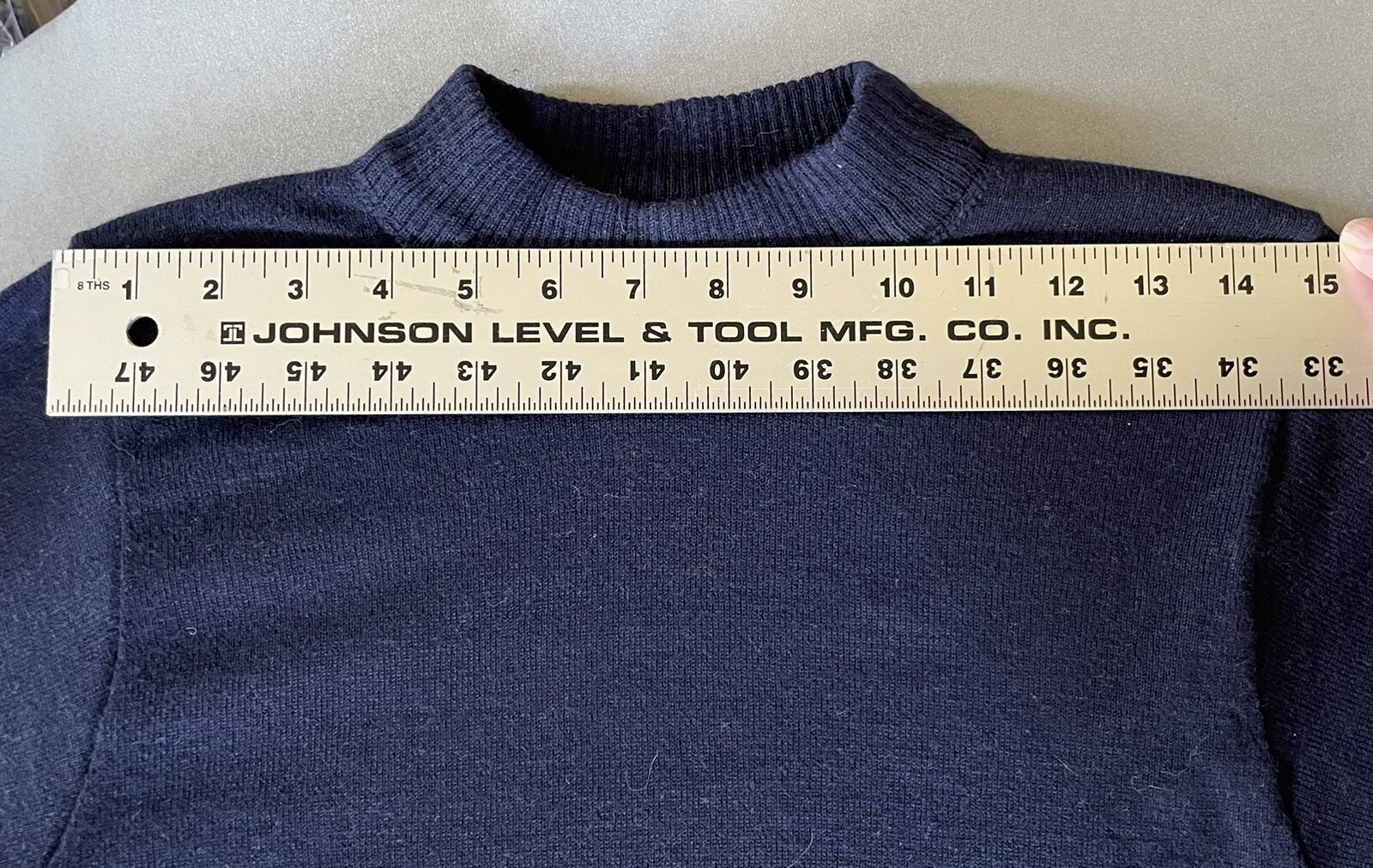 Vtg Pendleton Fine Virgin Wool Pullover Sweater Petite Small USA Navy Mock Neck
