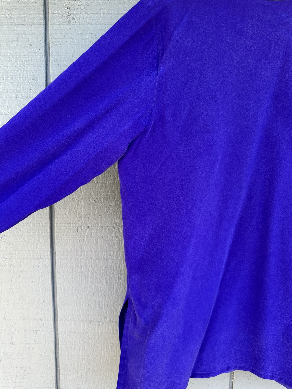 Vintage 100% Silk Purple Mandarin Blouse size S Frog Closure Tai Chi Kung Fu Top