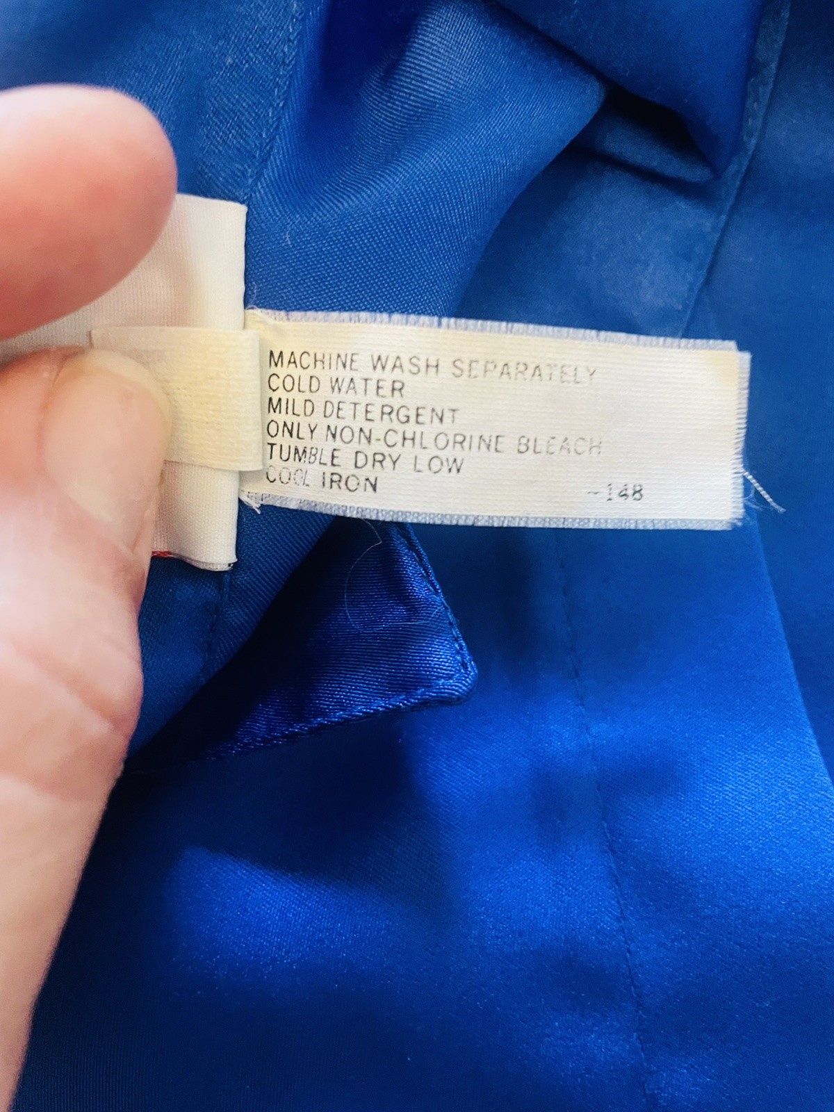 VTG Pandora Royal Blue Button Down Blouse. Size 13/14 (M/L). Minimalist.