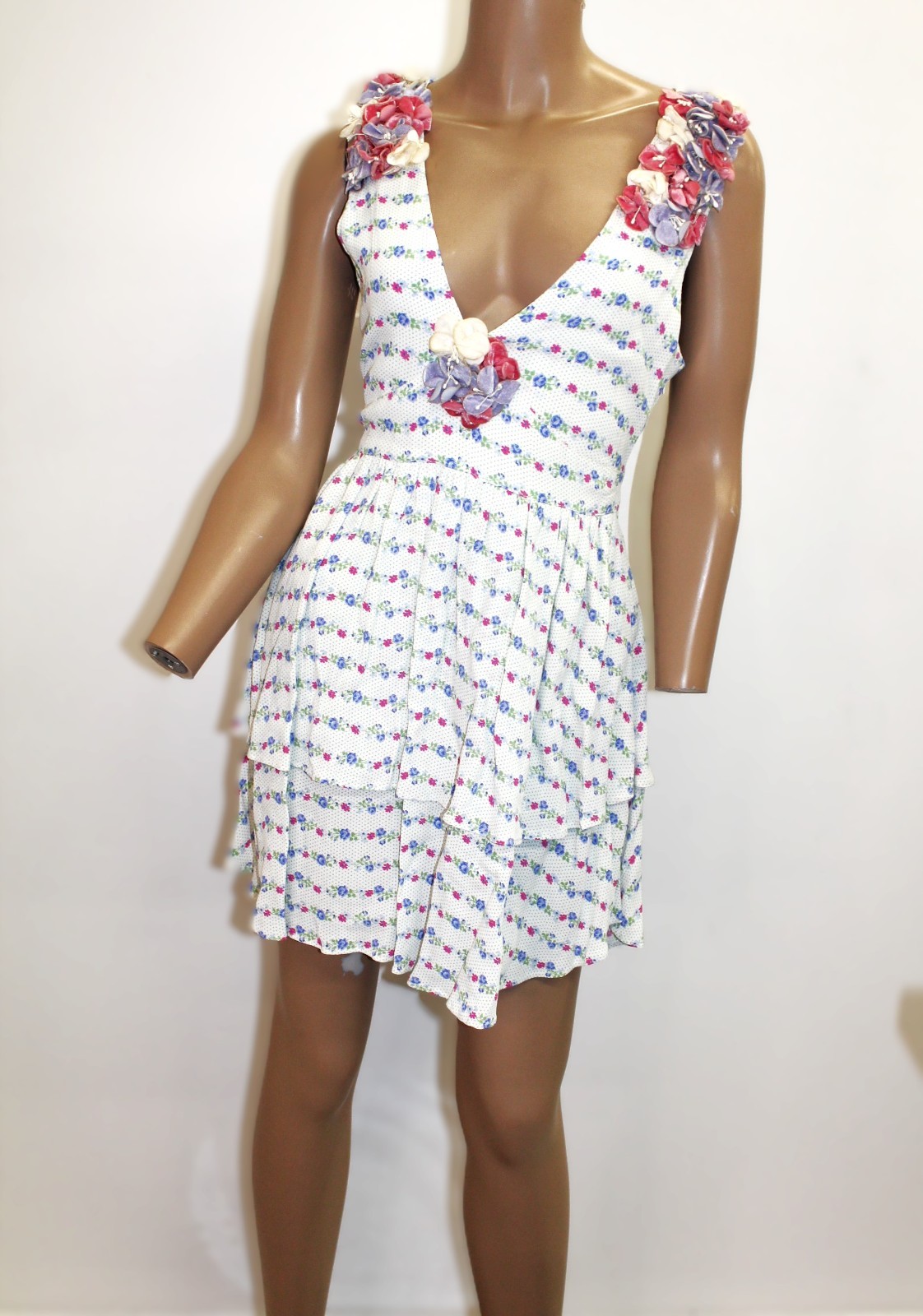 Love Shack Fancy Vintage Mini Dress w Tiered Design Size 8