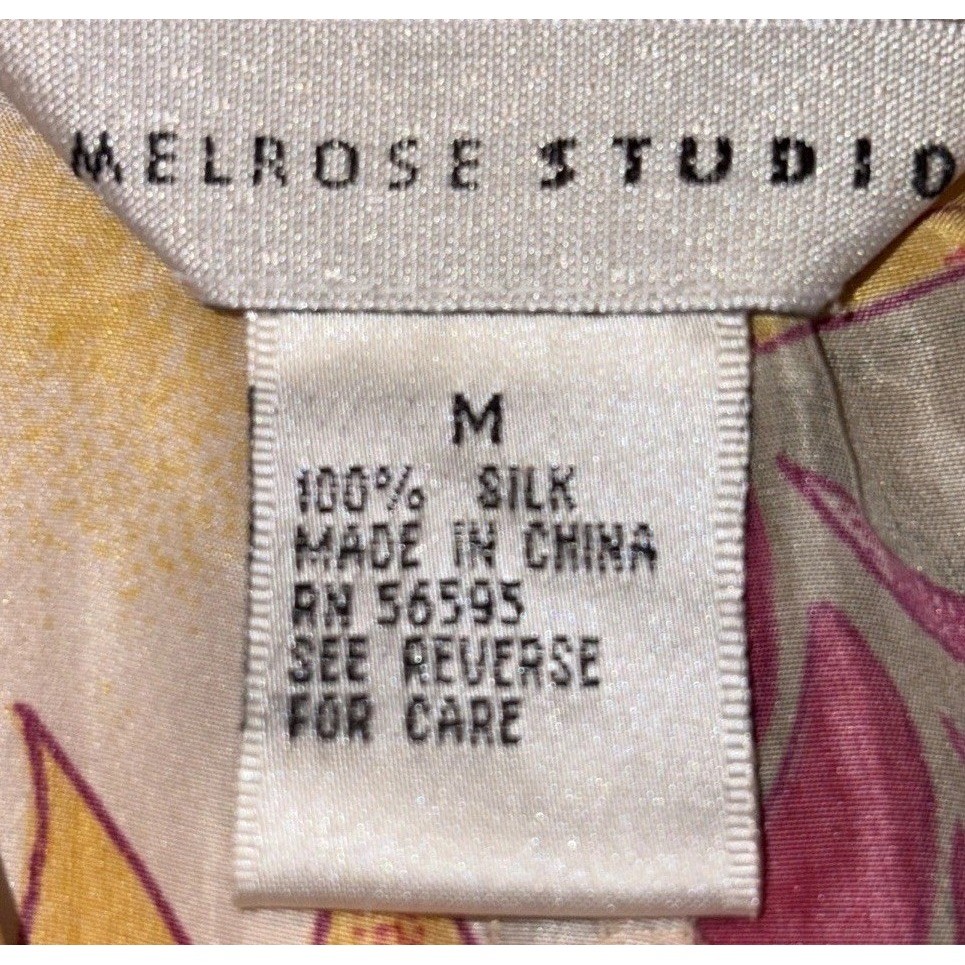 Vintage Melrose Studio Silk Skort Size M Tropical Floral Hawaiian 90s Skirt Y2K