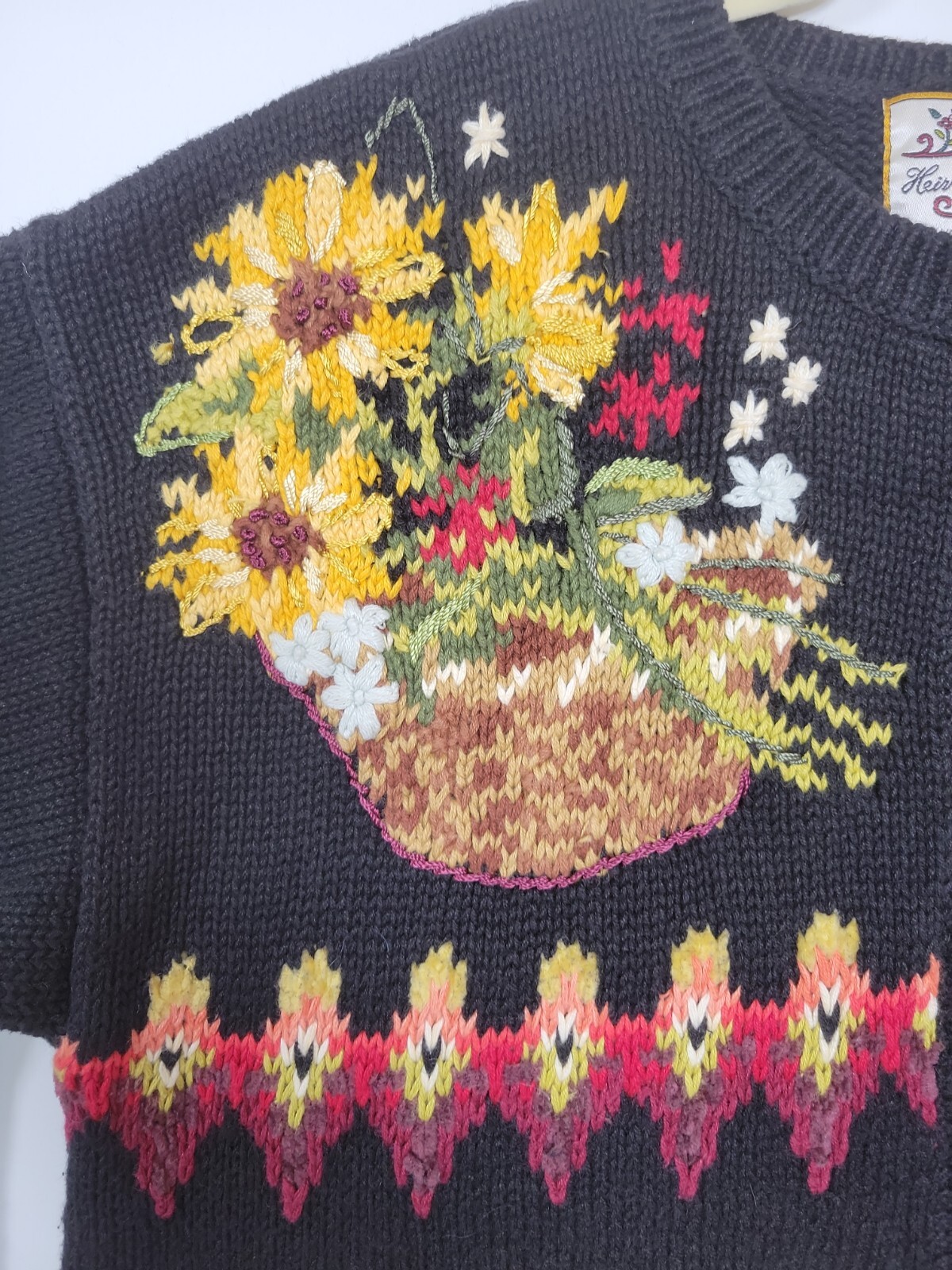 2001 Vintage Hairloom Collection Women&rsquo;s L Knit Sweater Harvest Thanksgiving