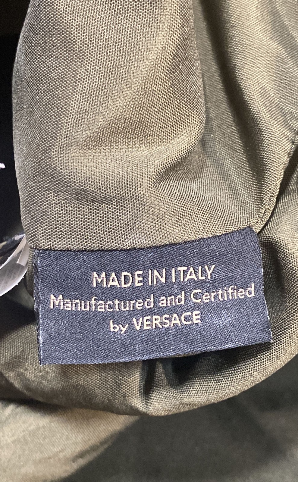 Vintage Versace Women&rsquo;s Olive Green Linen Silk Safari Utility Jacket Dress Sz 38