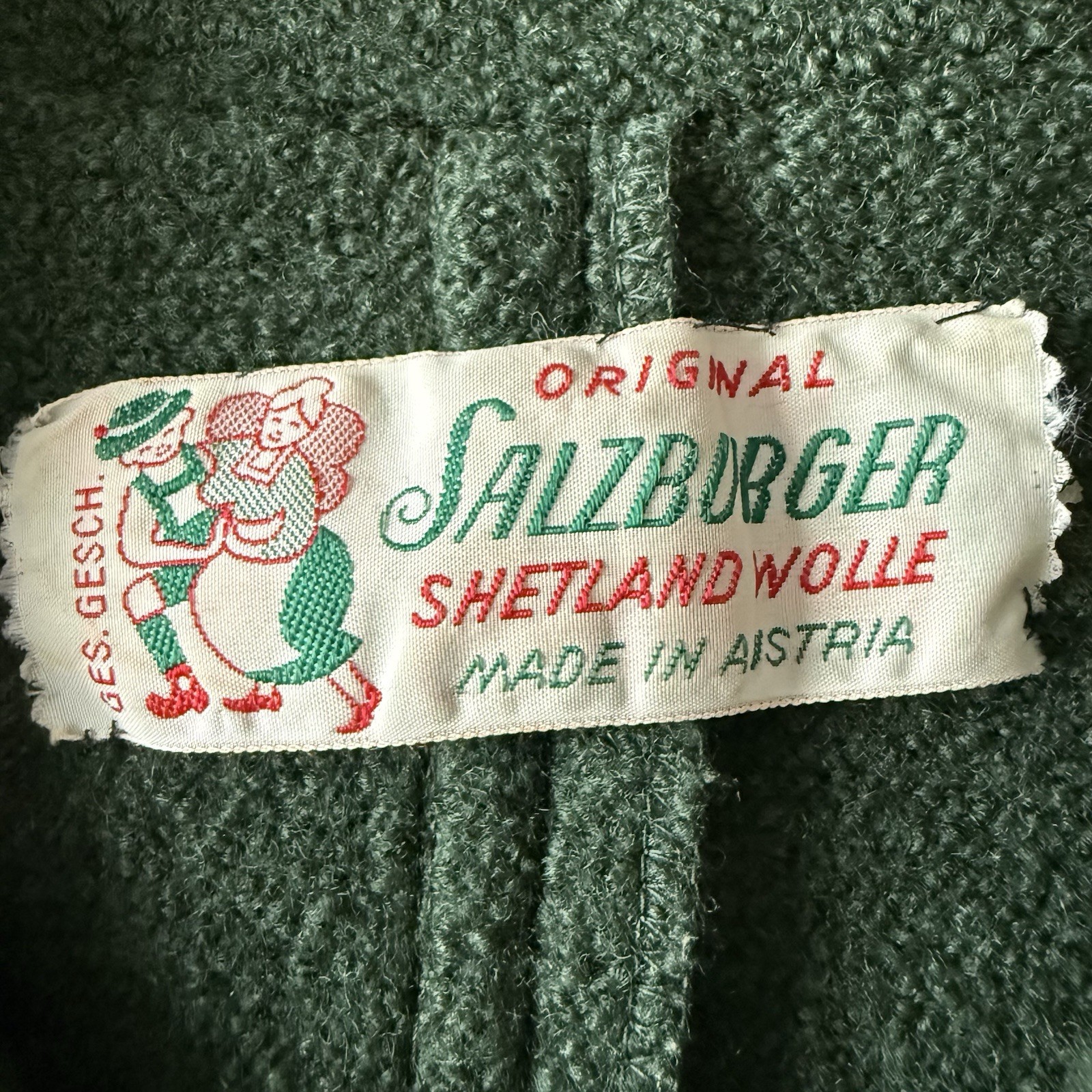 Vintage Salzburger Shetland Wool Jacket Women&rsquo;s Large Austria Hunter Green