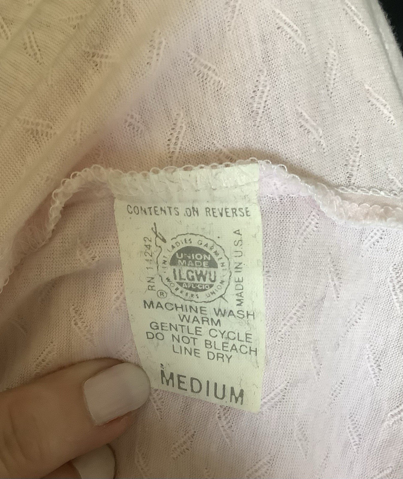 Vintage 1980s Saks Fifth Ave Carole Hochman 100% Cotton Nightgown Pink Lace M