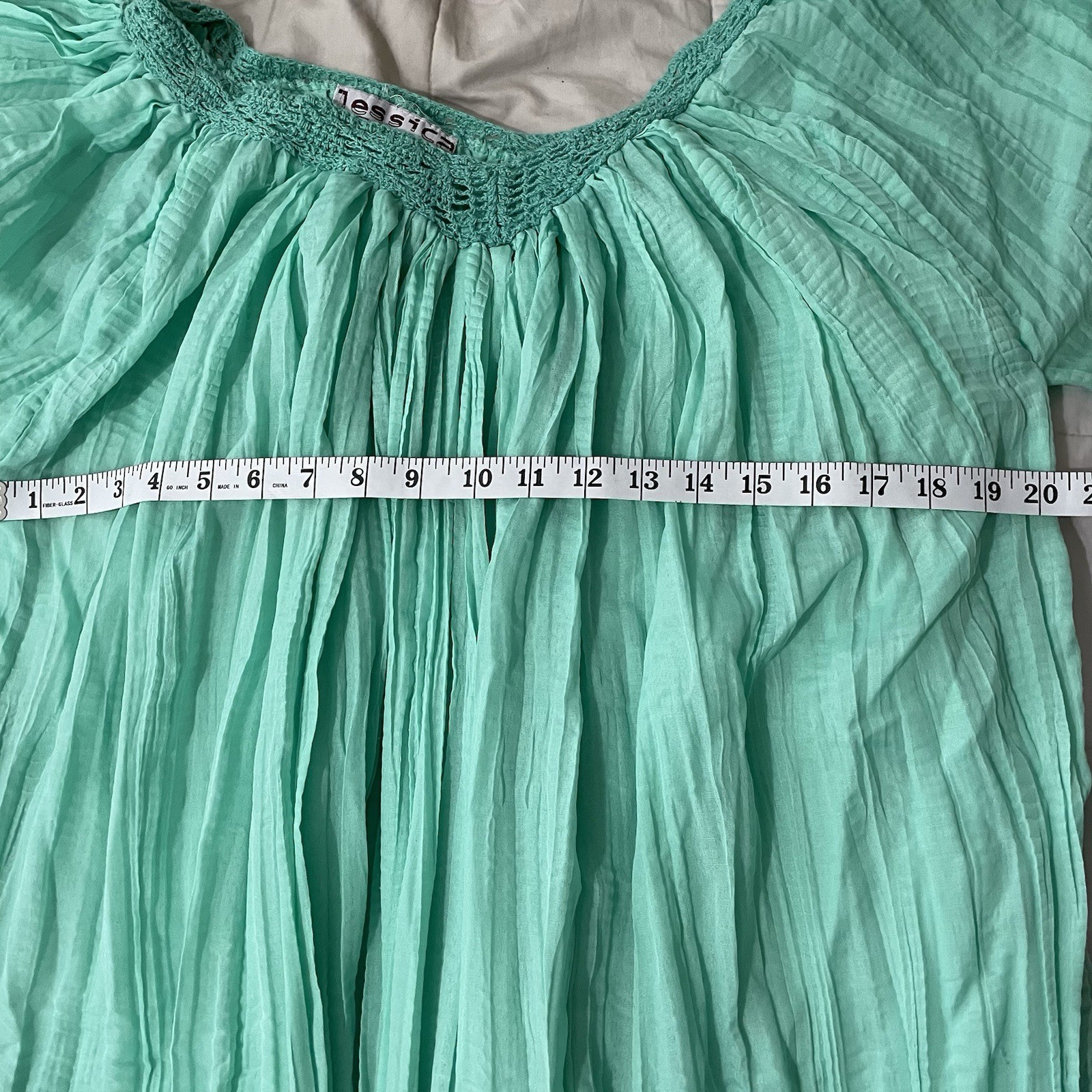 Vintage Mumu House Dress Jessica Bloom One Size OS Green Cottage Core Crochet