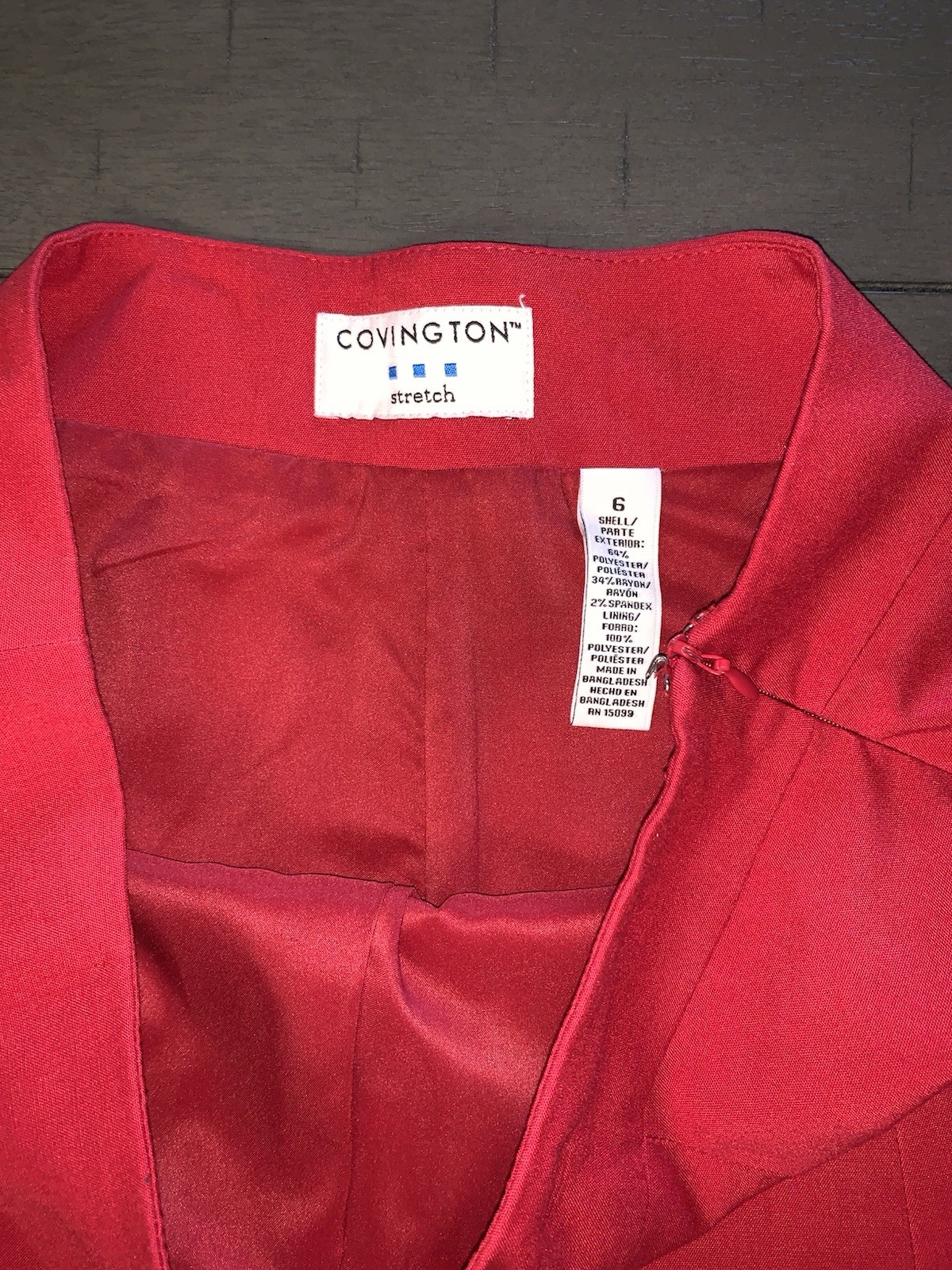 A8 80s COVINGTON STRETCH RAYON BLEND RED FLAIR MINI SKIRT SMALL/6 SIDE ZIP