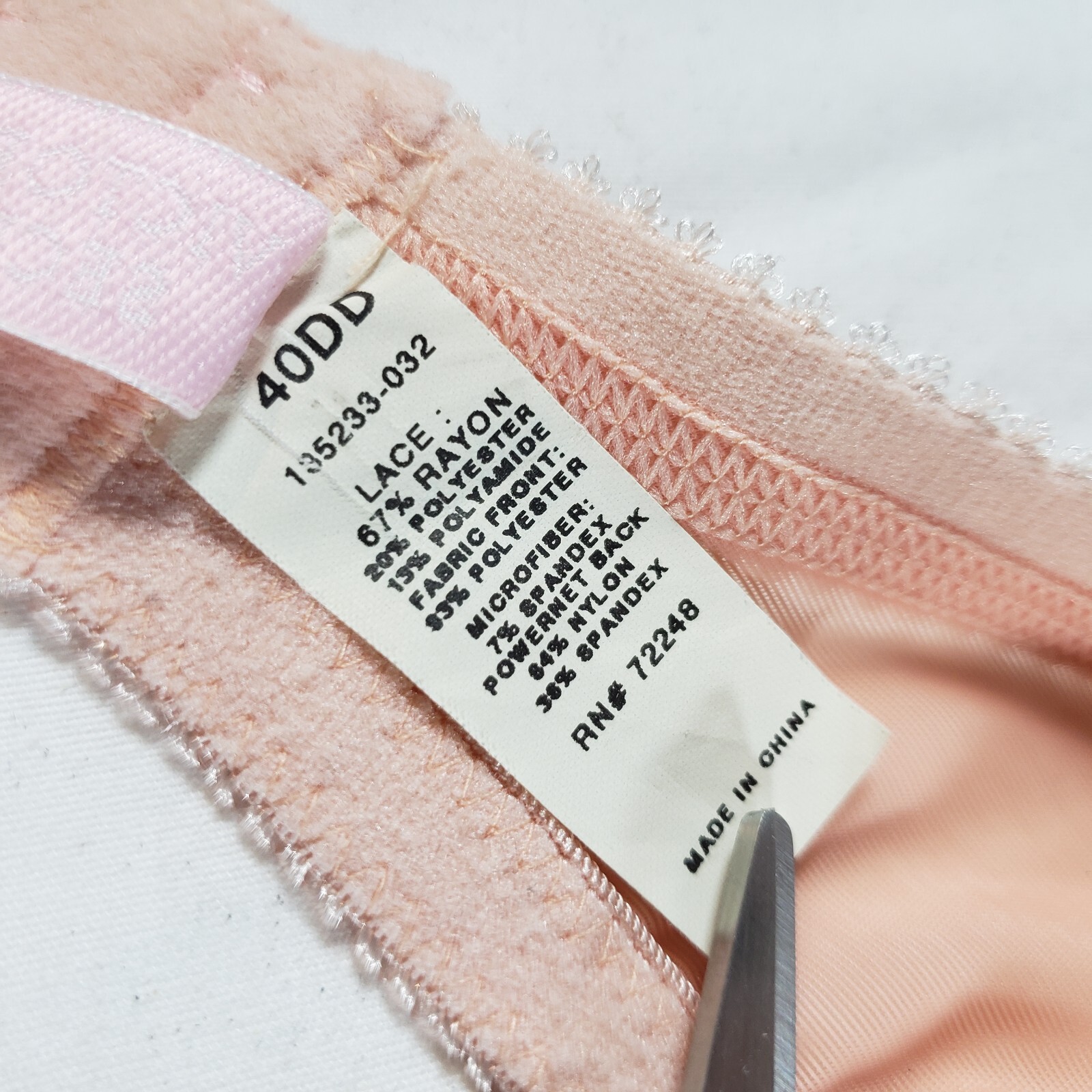 Victoria&rsquo;s Secret Unlined Full Coverage Bra 40DD Peach Pink Embroidered Floral