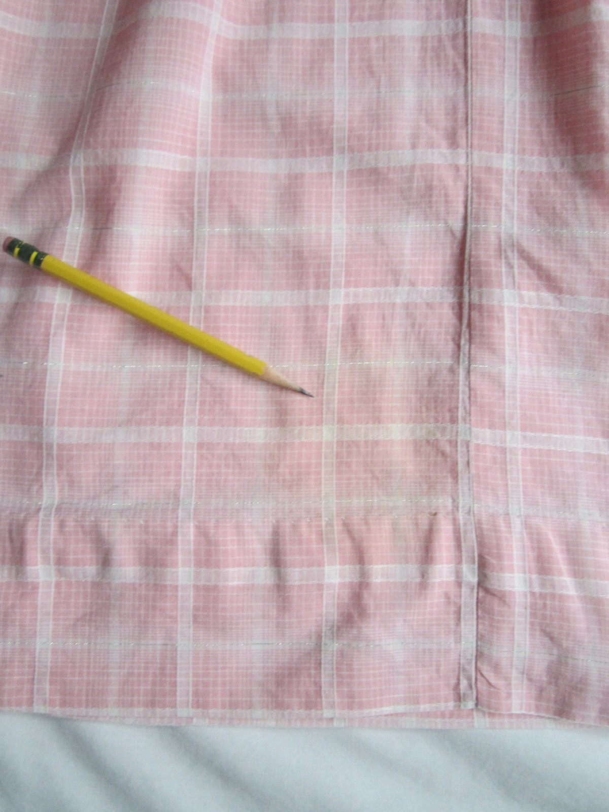 Vintage 1950s Pink Cotton Day / House Dress Sz S-M Plaid Button up Bows in Back