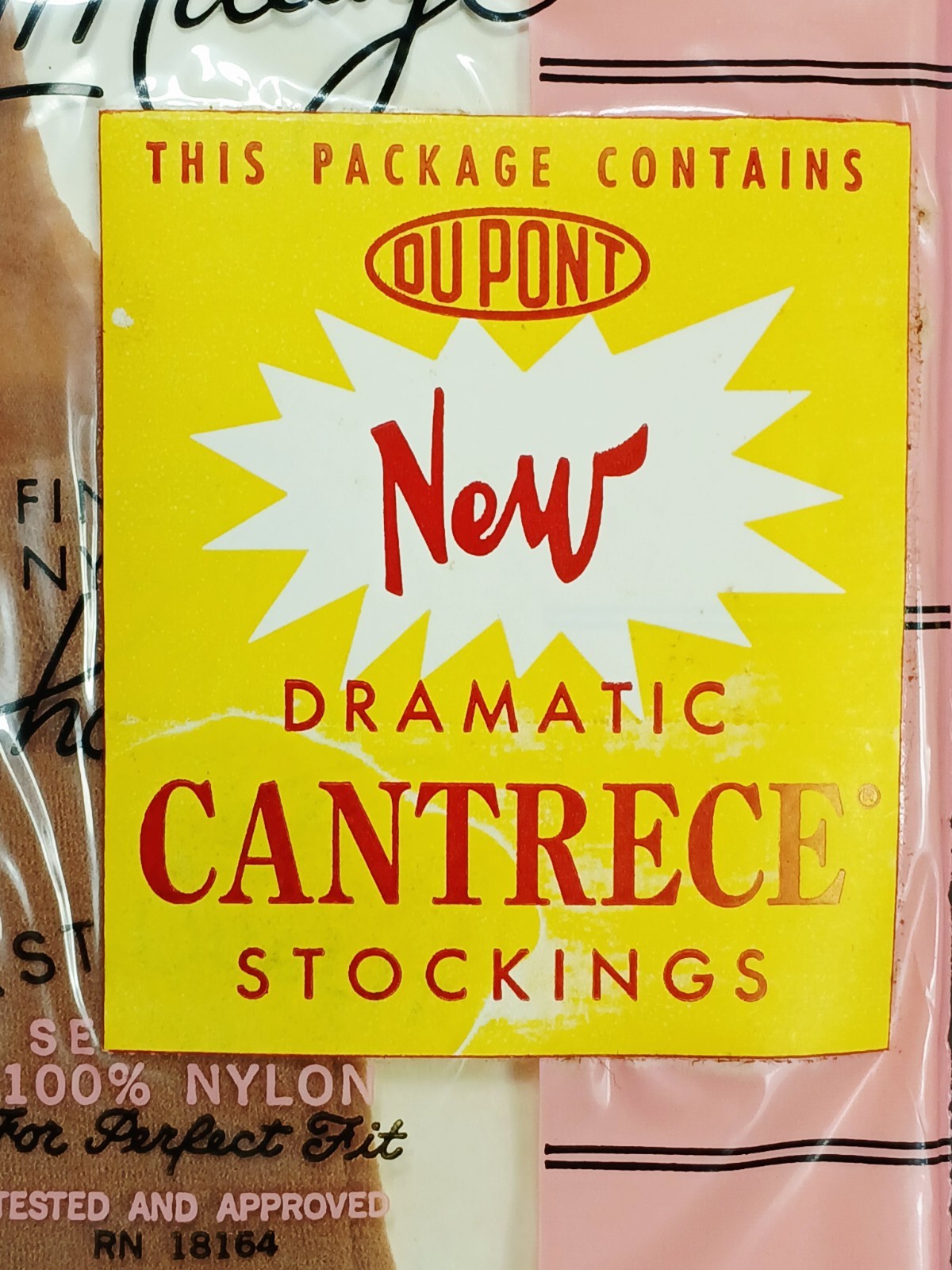 Vtg 50&rsquo;s Cantrece Stockings = Lot of 2 Pairs = Beige/Short 8.5-9 size = NOS