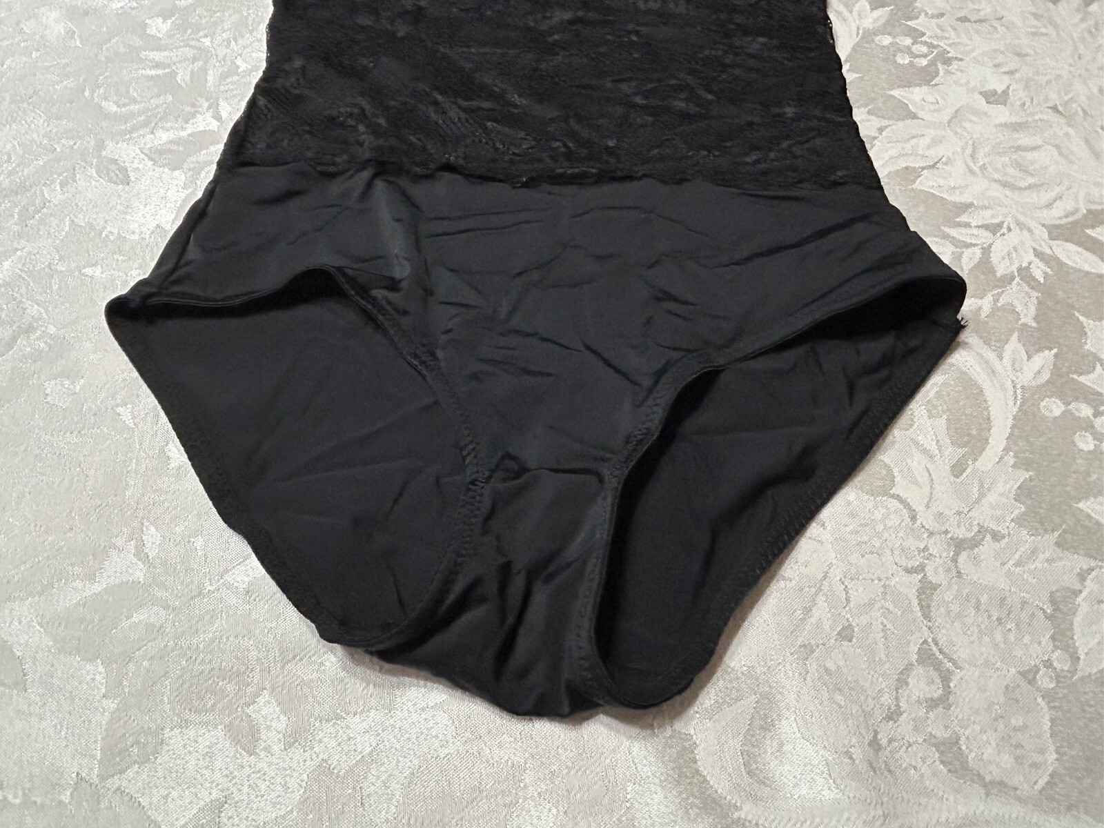 Instant Shaping By PLUSFORM 7301 Hi Waist Lace XL Black Shaping Brief Panties