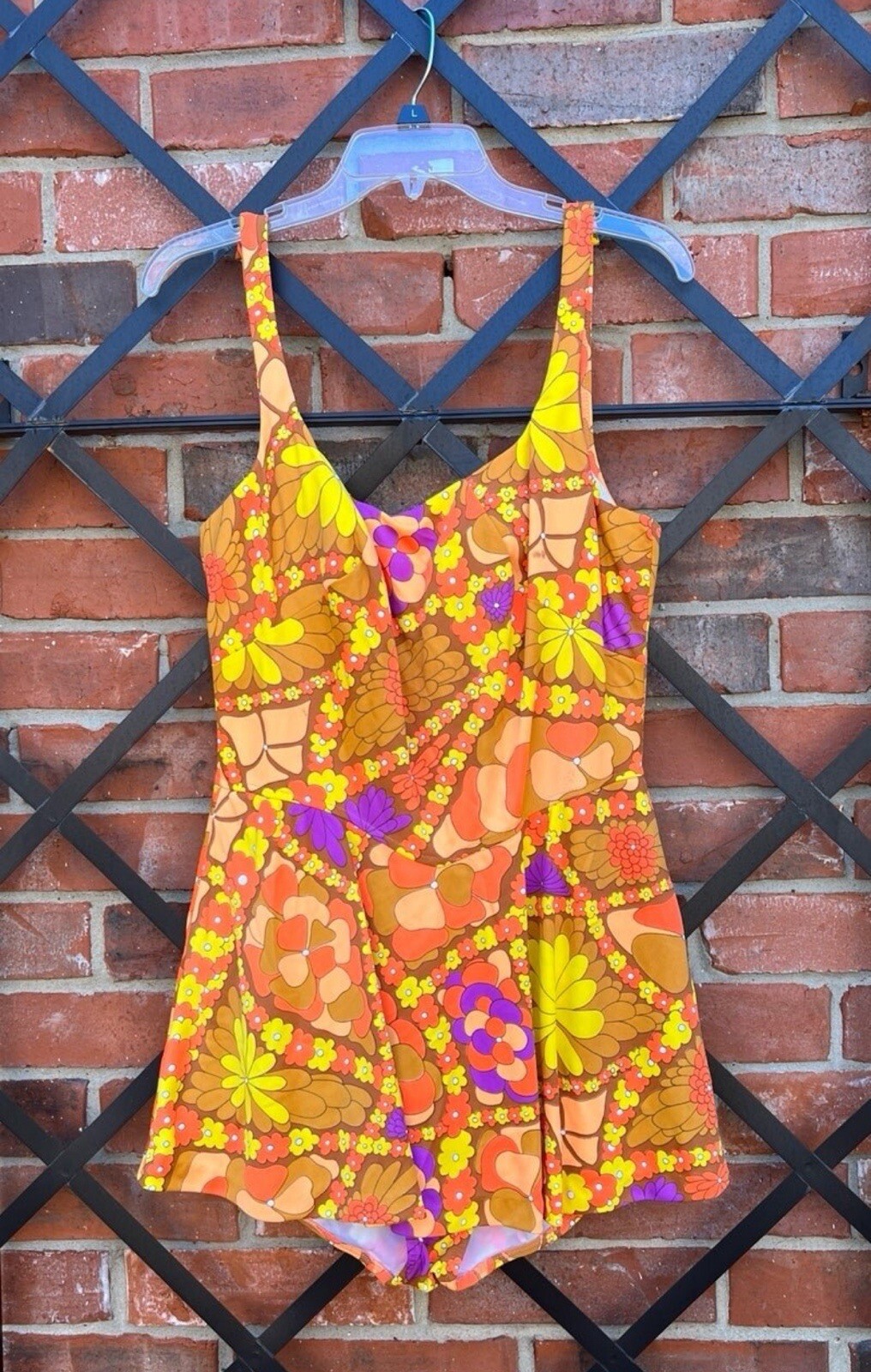 Groovy 1960’s Vintage Psychedelic Catalina One Piece Bathing Suit 36in Bust
