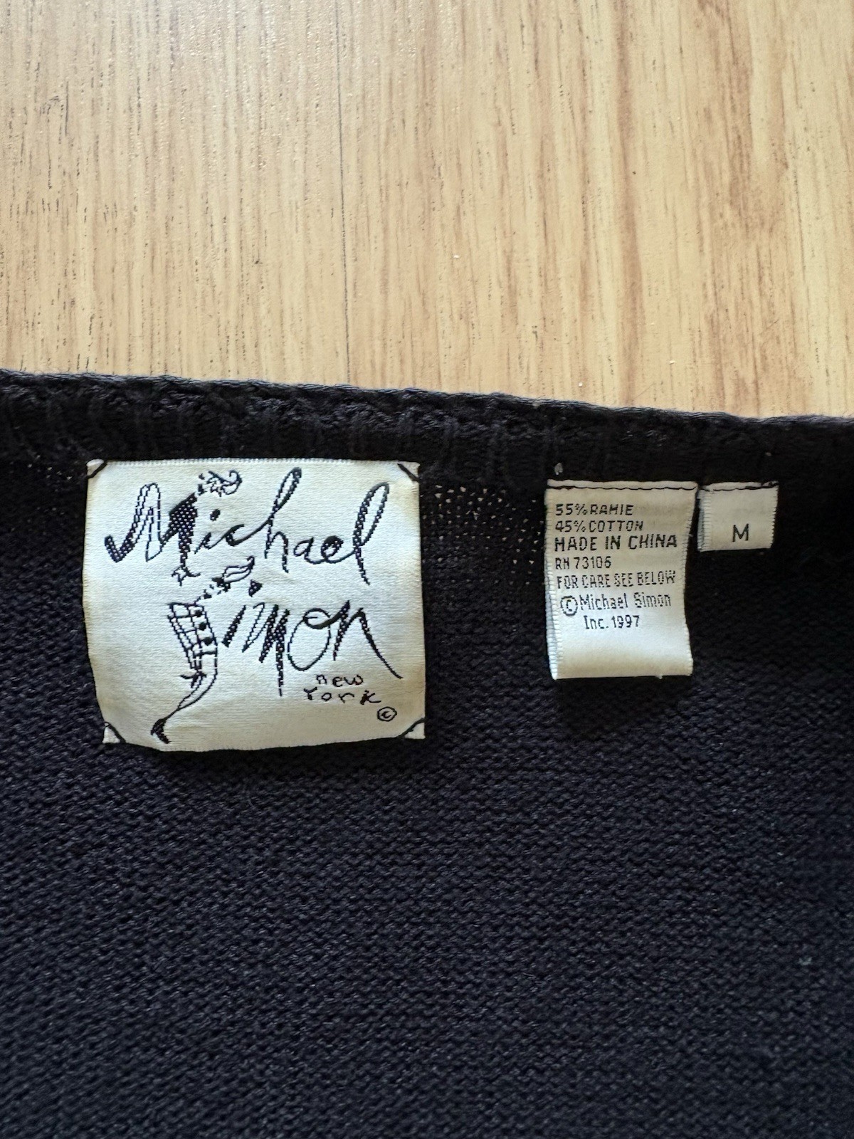 Vintage Michael Simon Tea Party novelty art to wear embroidered cardigan sz M