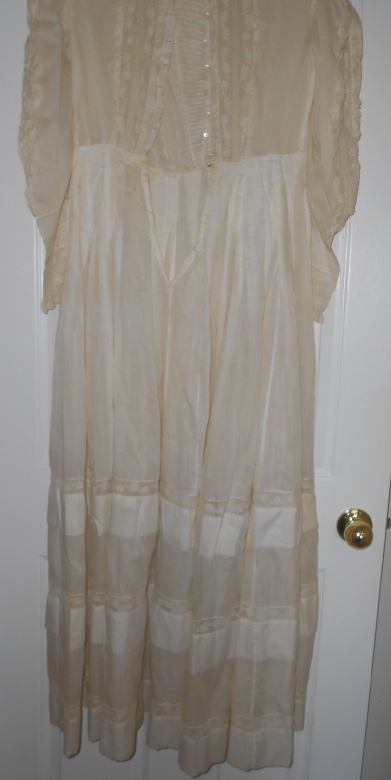 Vtg 1890s 1900s Victorian Edwardian DAY DRESS Lace Lawn Cotton FINE Handmade