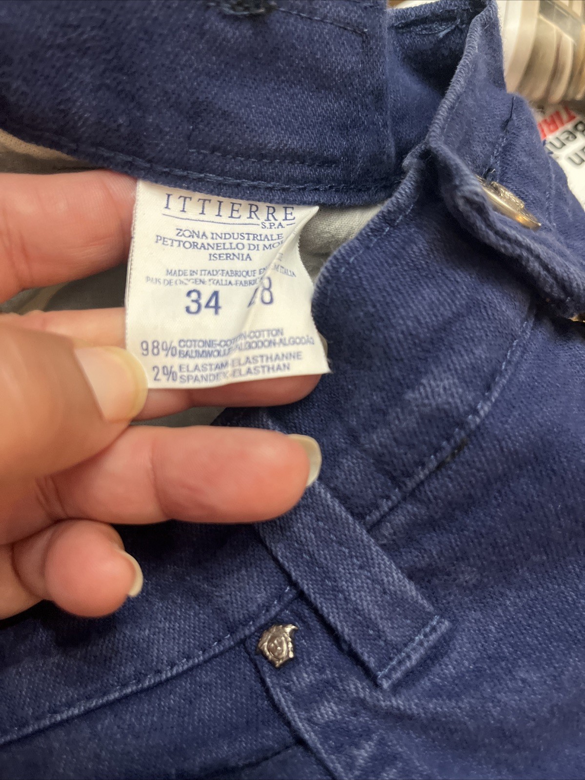 VERSACE Jeans Couture ITTIERRE SPA Blue Denim Pants VTG 90S Italy