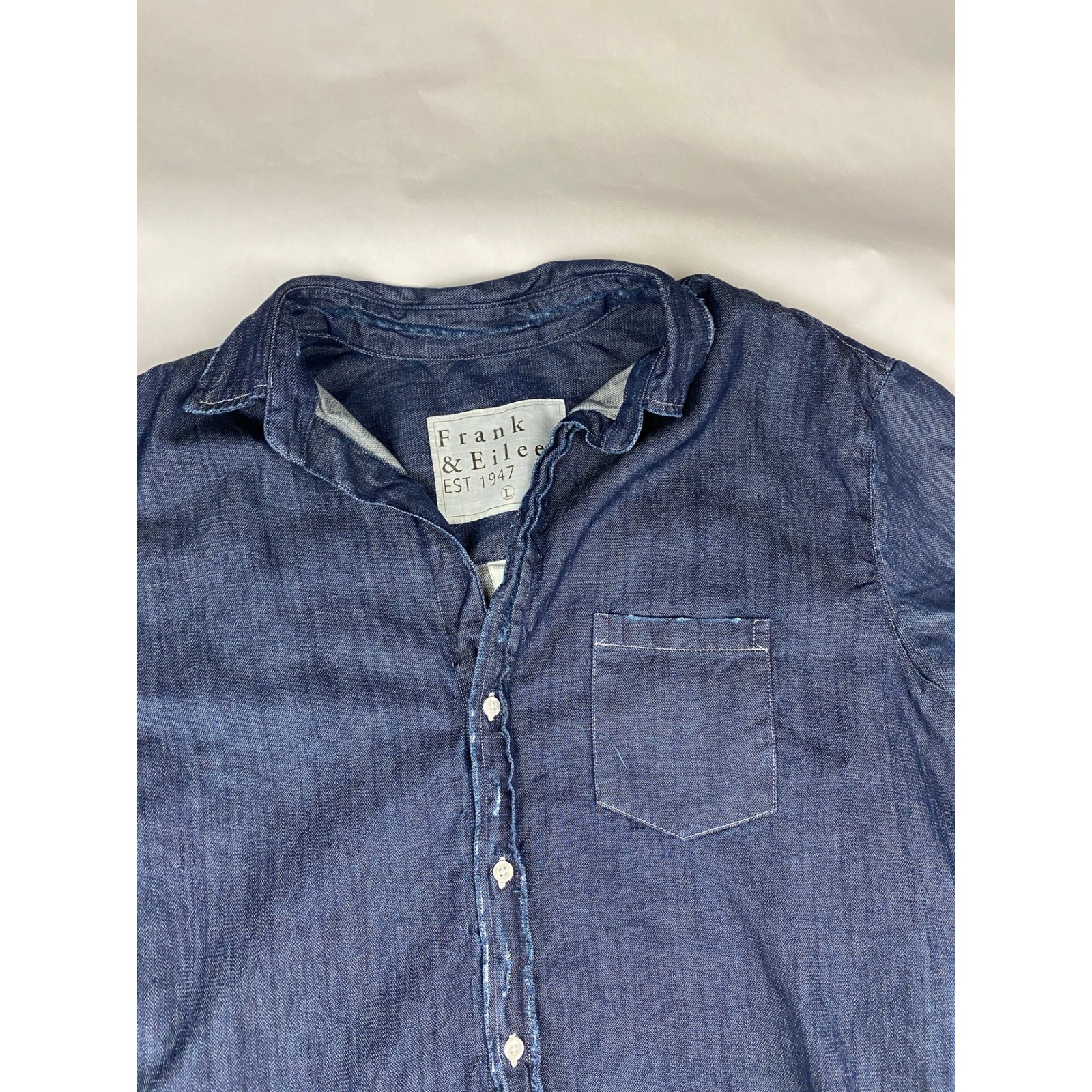 Frank & Eileen Mary Shirtdress Women&rsquo;s Size Large Dark Wash Distressed