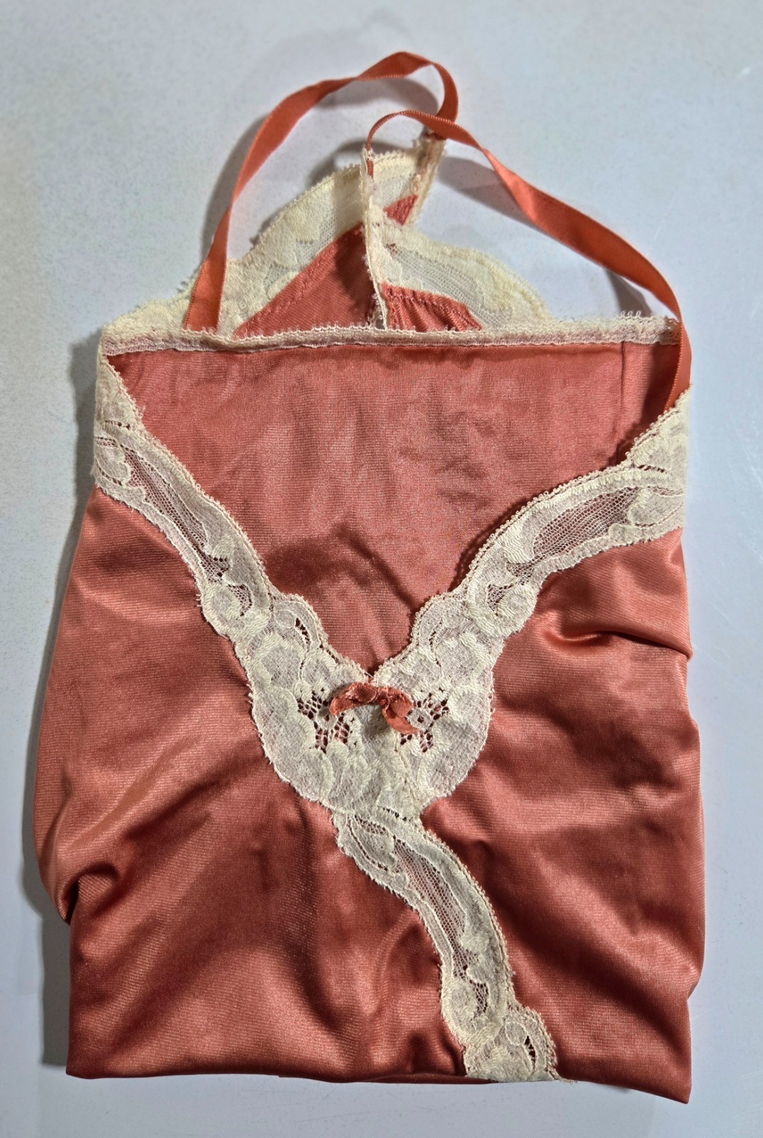 VTG Vassarette Camisole Size 34 Antron Nylon Lace Trim Copper Coquette Fairy
