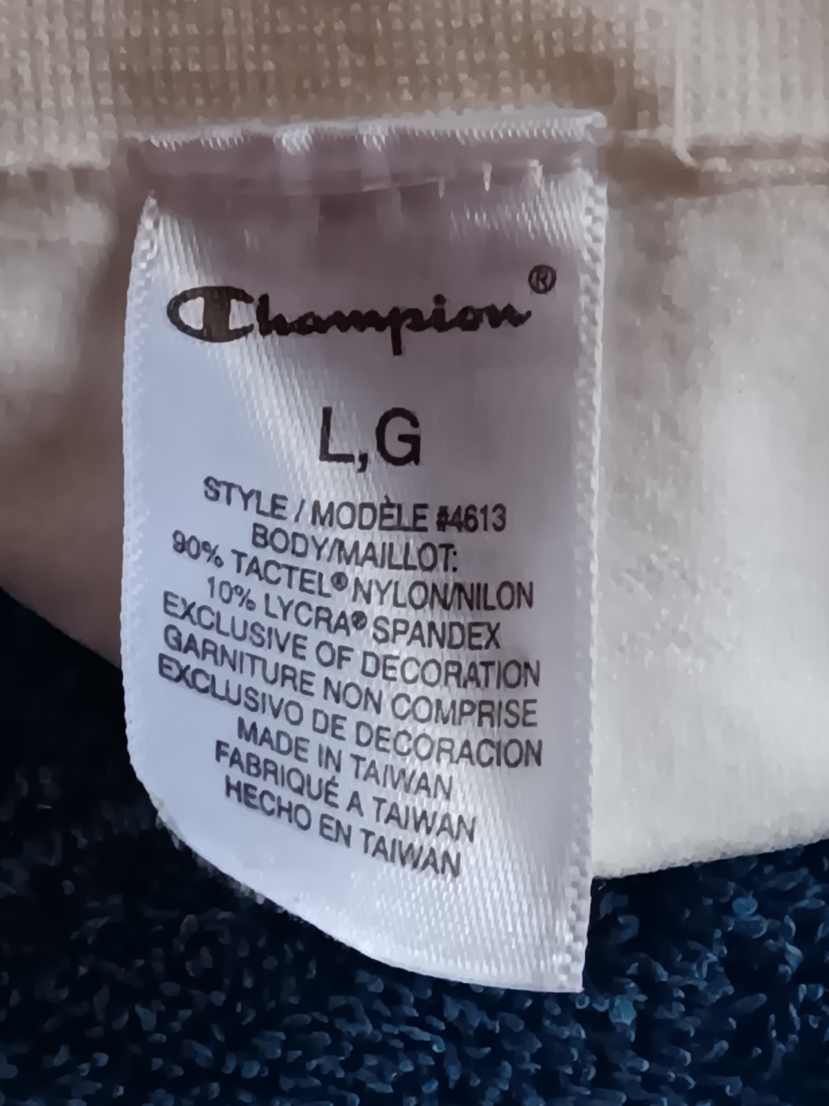 2003 VTG CHAMPION Double Dry SEAMLESS SPORT Panty L THONG 4613 NWT White Undi