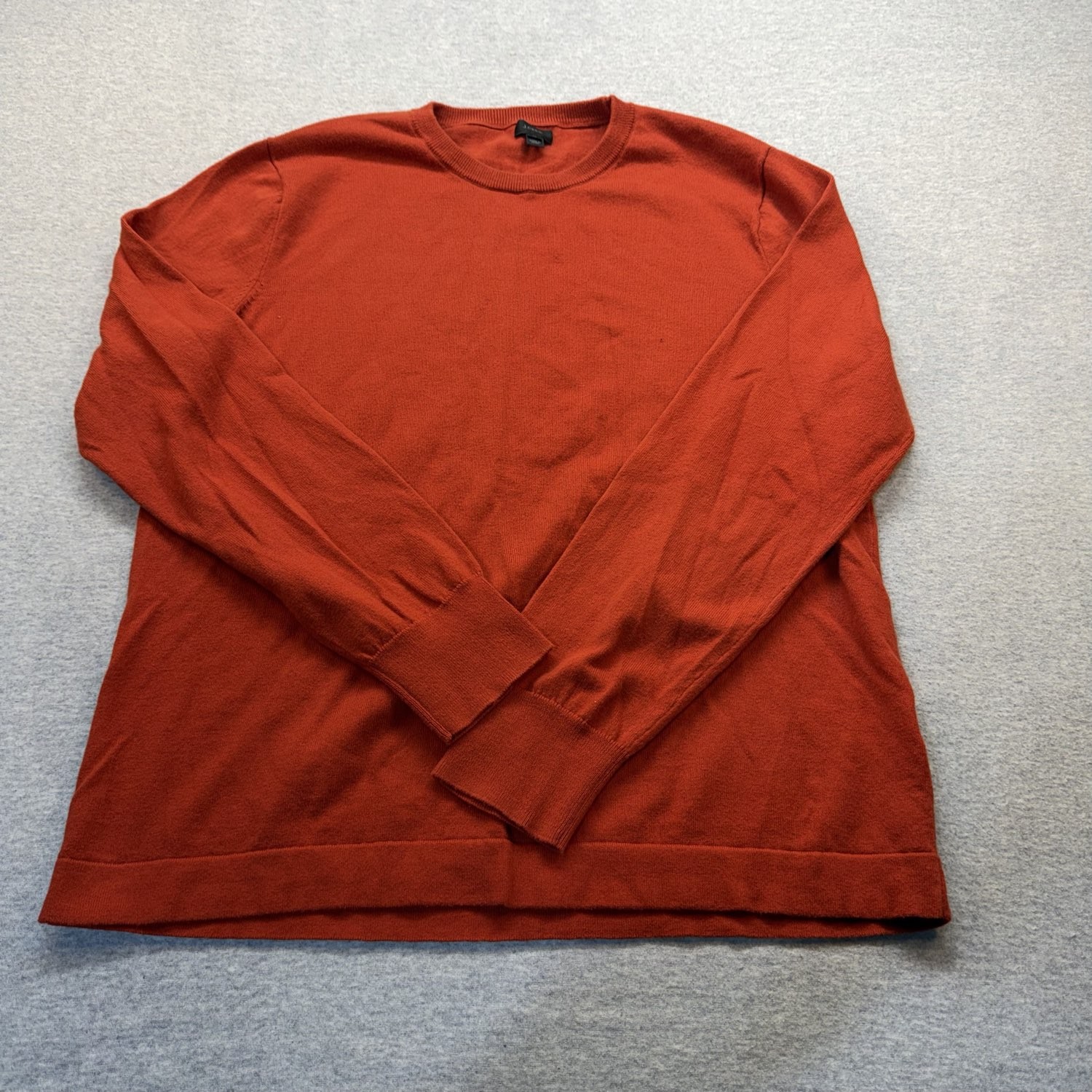J.Crew Men&rsquo;s Rugged Merino Wool Blend Crewneck Sweater Orange L