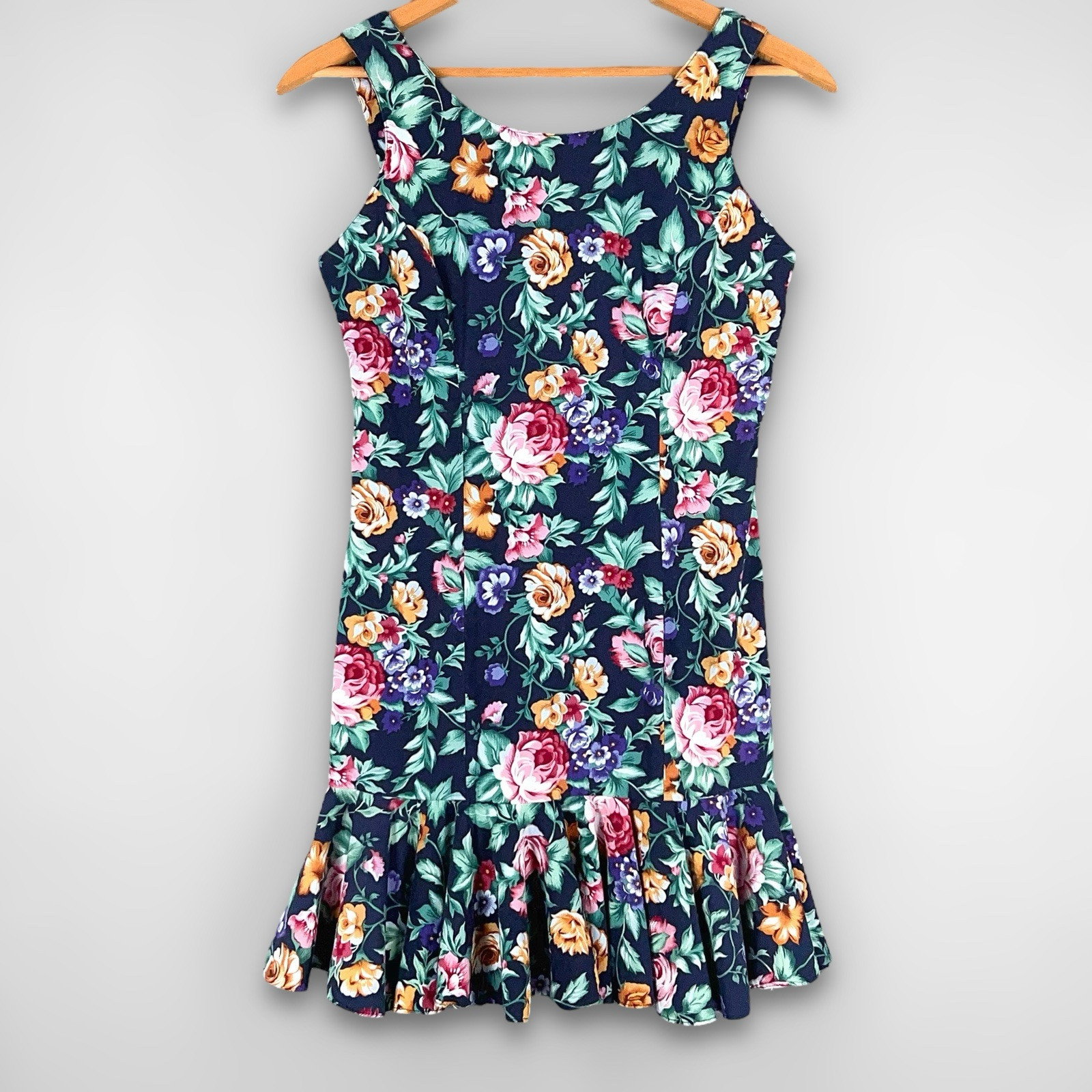 Vintage D.B.Y. LTD Mini Pencil Dress 90s Floral Fit and Flare Mini