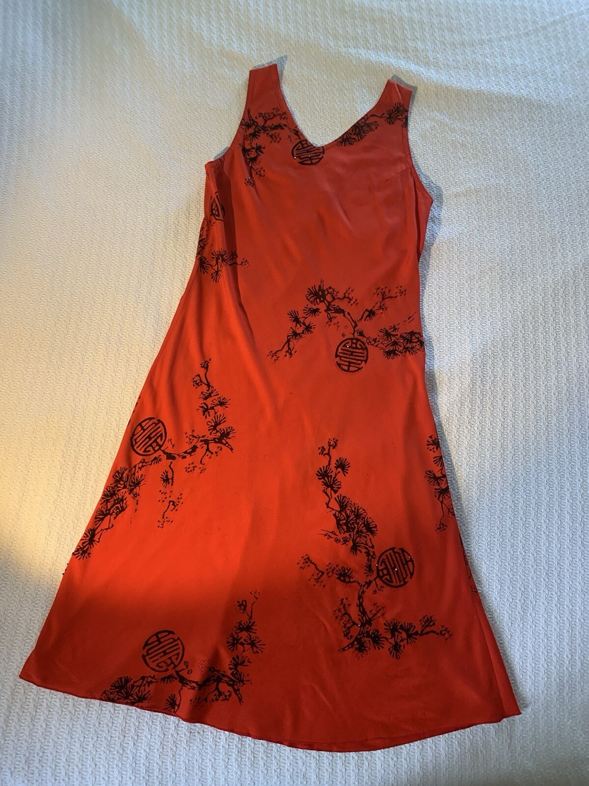Vintage 90s Beaded Batik Corset Lace Up Back Dress Goth Glam Boho Artsy Witchy M