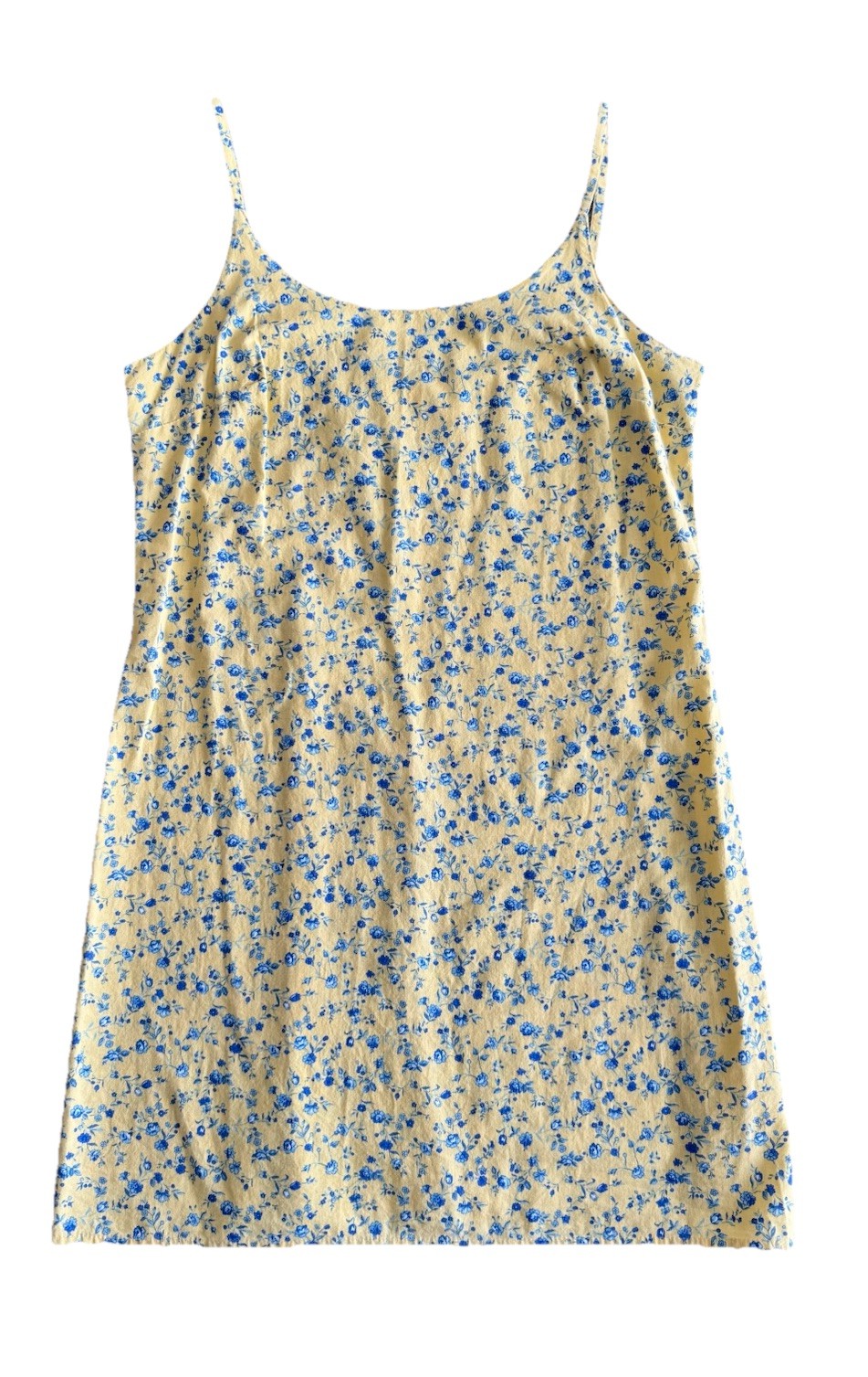 California Concepts Vintage Cotton Yellow And Blue Floral Mini Dress Size 5