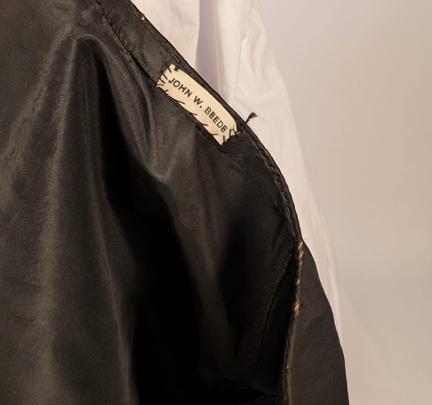CIVIL WAR 1860’S BLACK SILK TAFFETA CAPE FR THE JOHN WAY BEEDE ESTATE PF NH