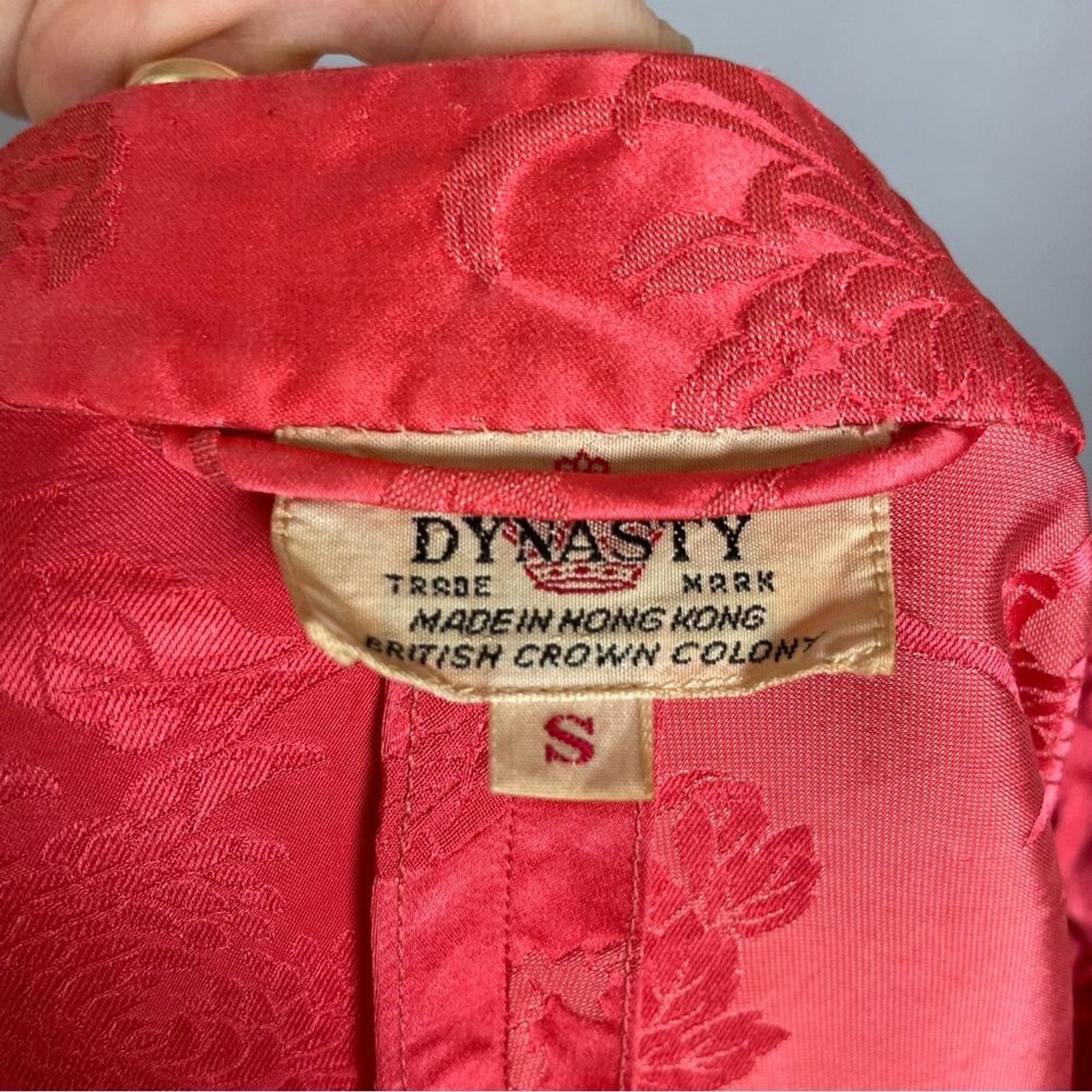 Vintage 1950s Dynasty Jacket Frog Closures Reddish Mandarin Collar Hong Kong