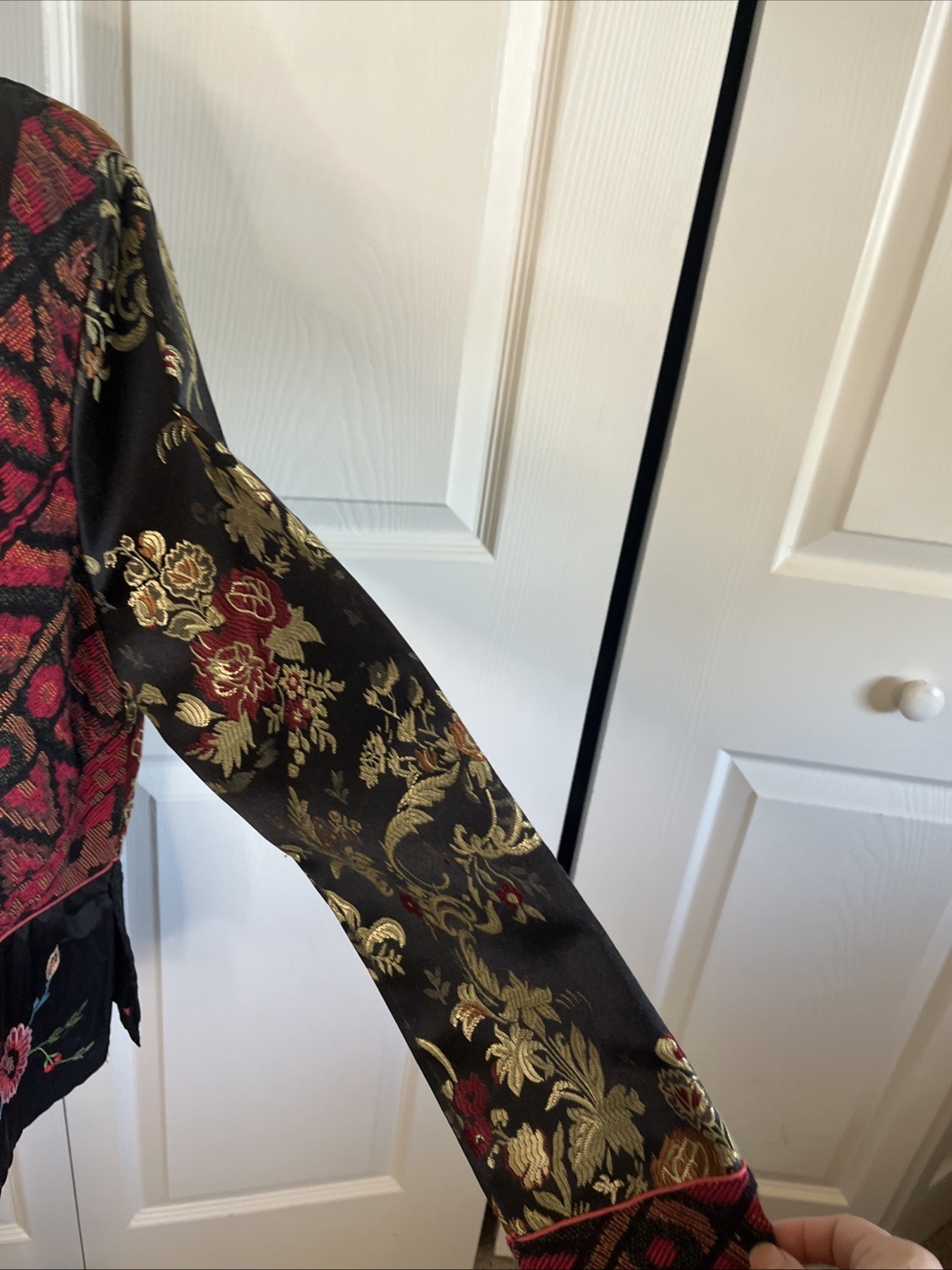 Vintage April Cornell Embroidered Tapestry Brocade Patchwork Jacket Size Small