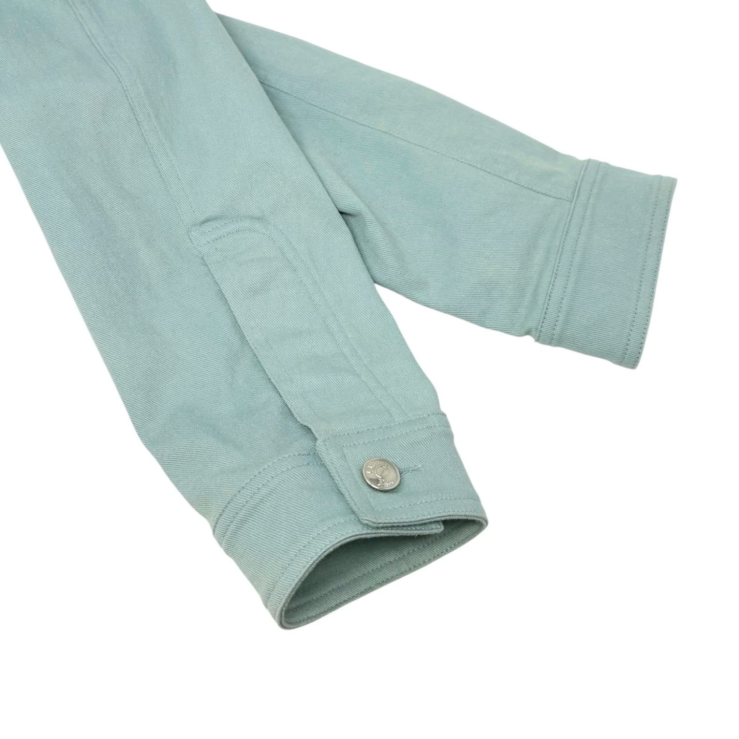 Christian Dior Vintage 2001 J&rsquo;ADORE Logo Denim Twill Jacket #36 Blue Yellow