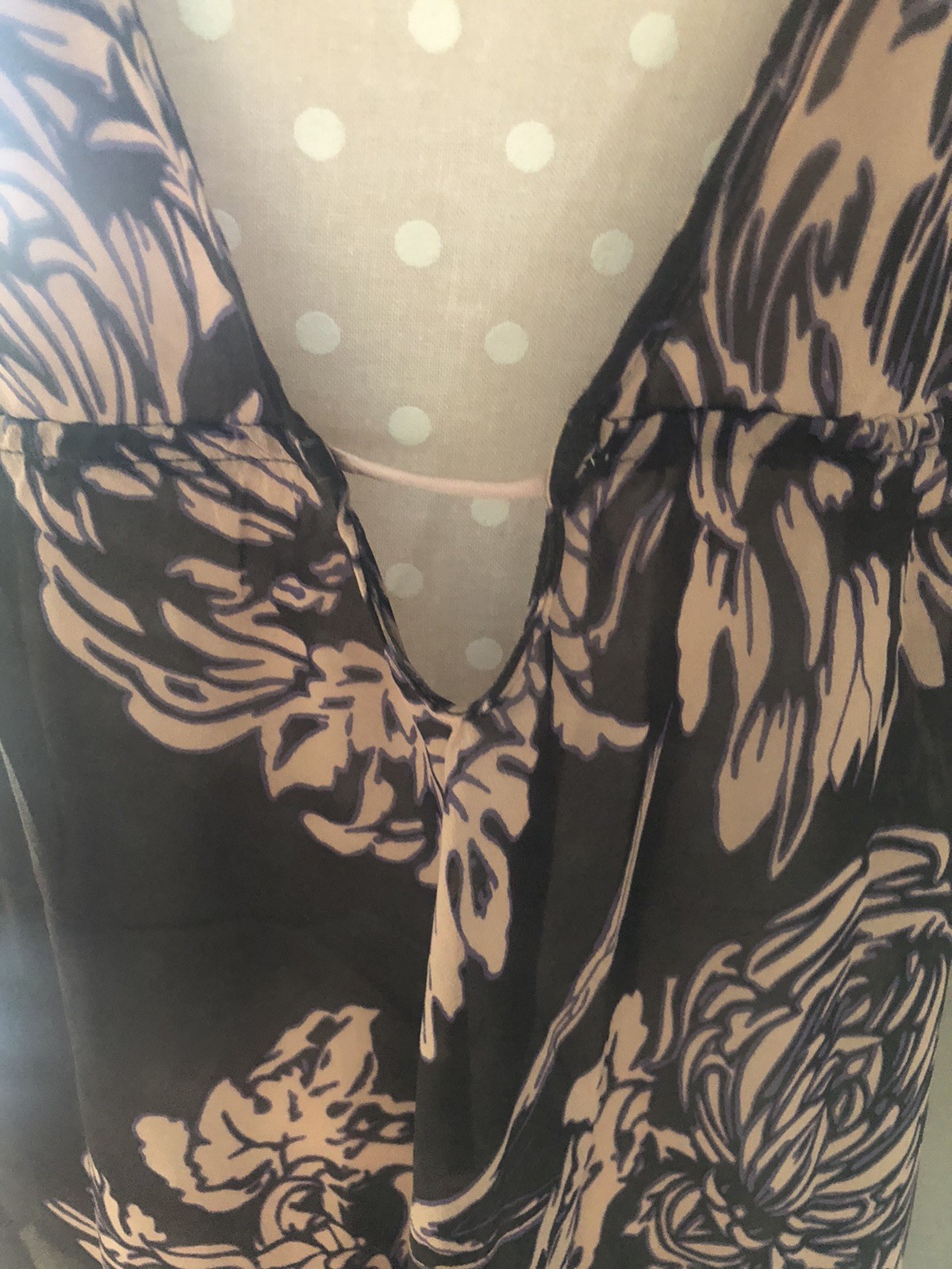VTG 80s Gilligan & O’Malley Nylon Nightgown & Robe Peignoir Set Brown Pink L/XL