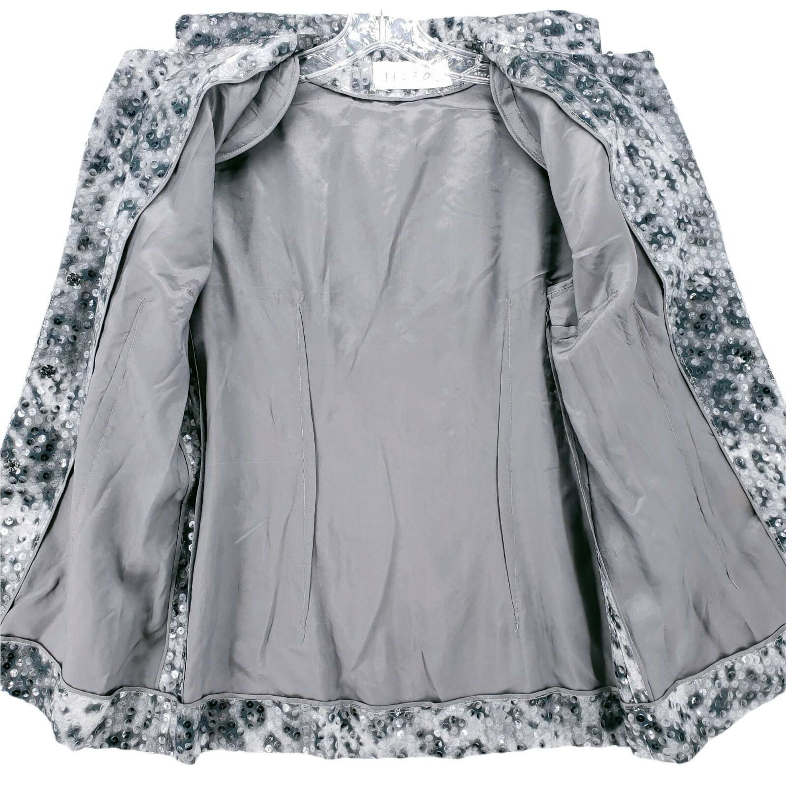 Vintage Gray Sequin Embellished Light Jacket Custom Made EUC Size Medium?