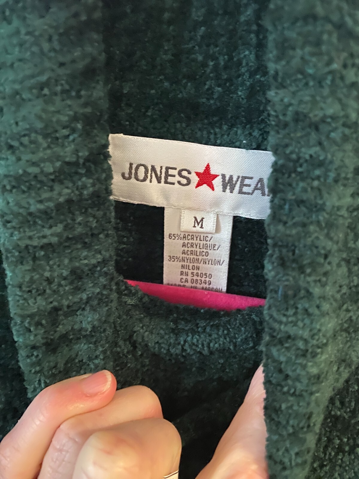 Vintage 90s Chenille Turtleneck Boucle Sweater by Jone’s Wear Sz M