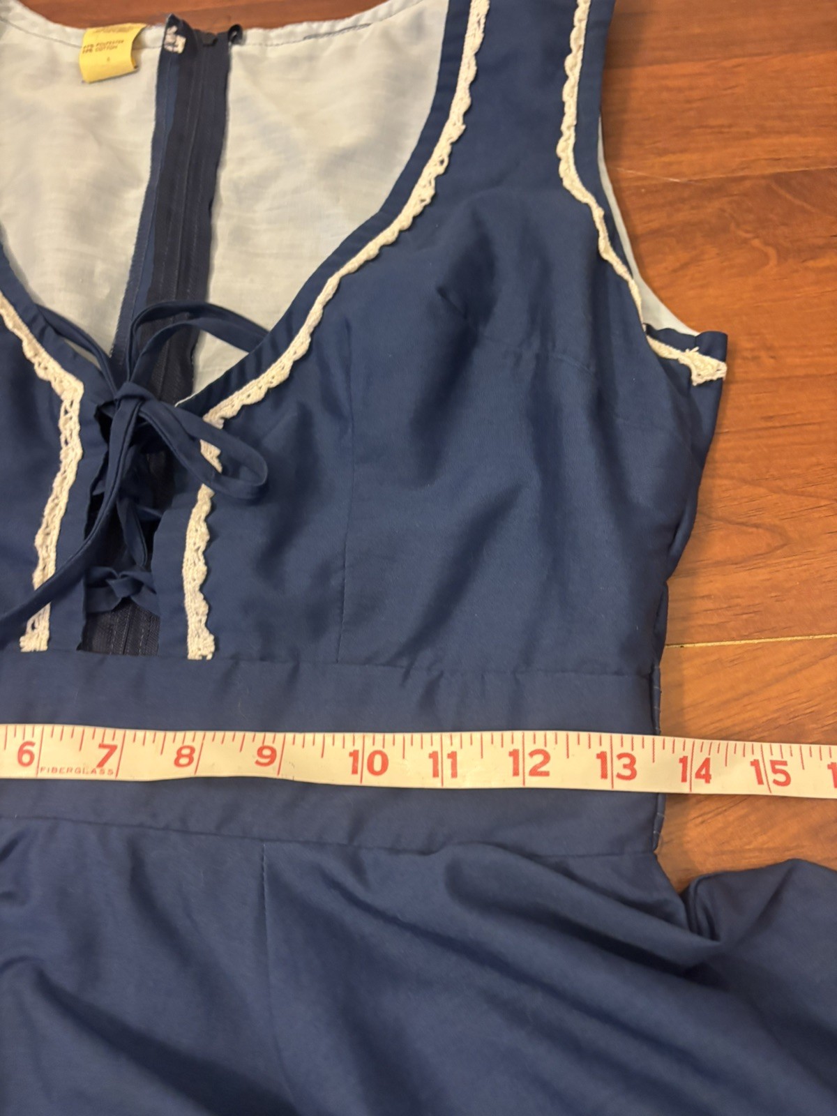 Vintage Parteners Please Dress Cottagcore Renaissance Peasant Corset Blue S/M