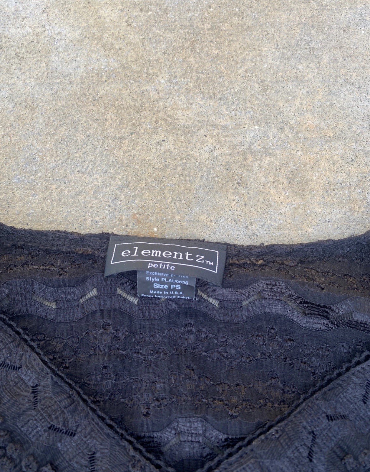 Vintage Elementz Black Whimsical Goth Top Sz PS 90s Vtg Dark Fairy