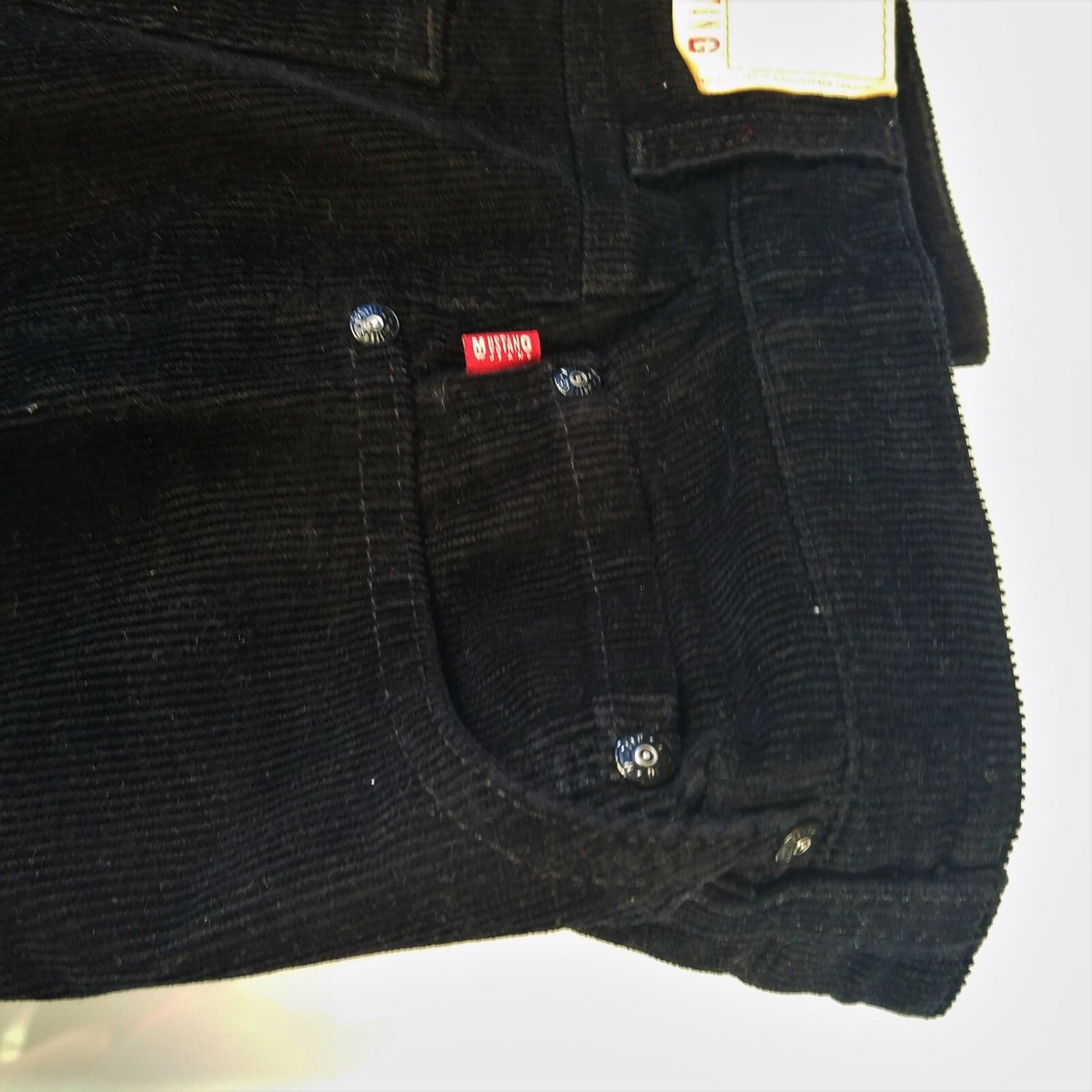 Mustang Corduroy Jeans Wide Leg Black 32 x 34 Vintage Germany