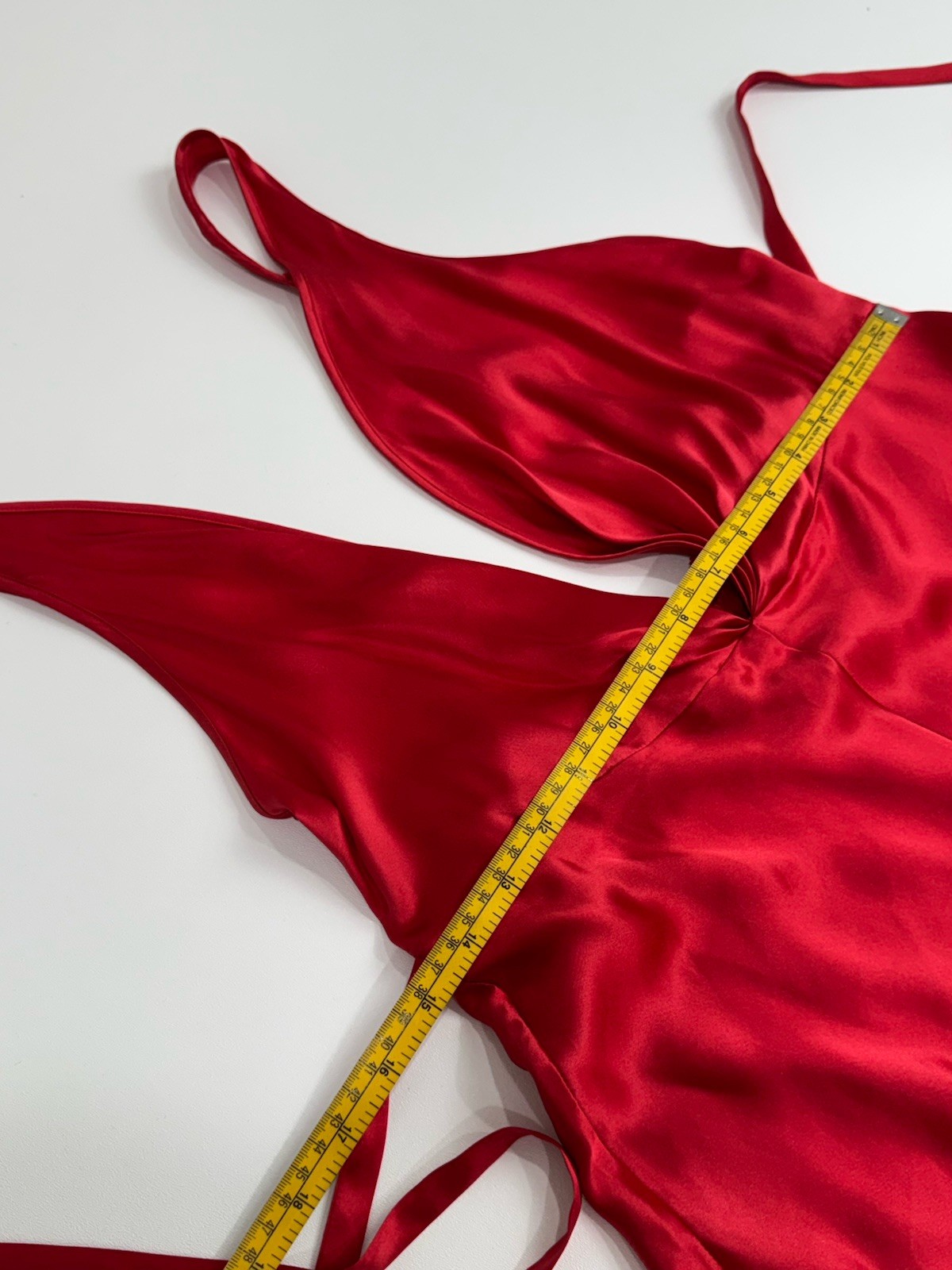 Vtg Jacalyn Bennett Fredericks Silky Red Satin Boudoir Gown Feather Trim S/M
