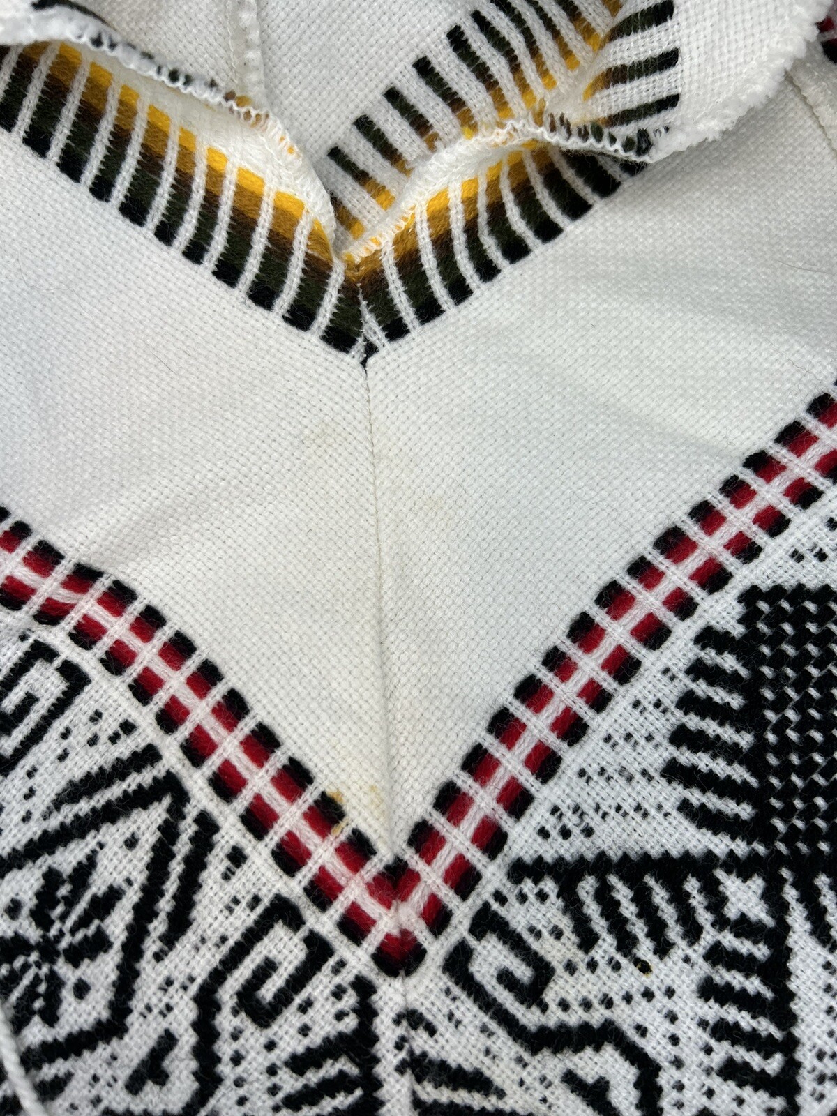 Vintage Aztec Fringed Cape/Shawl Multicolor See Pics For Measurements
